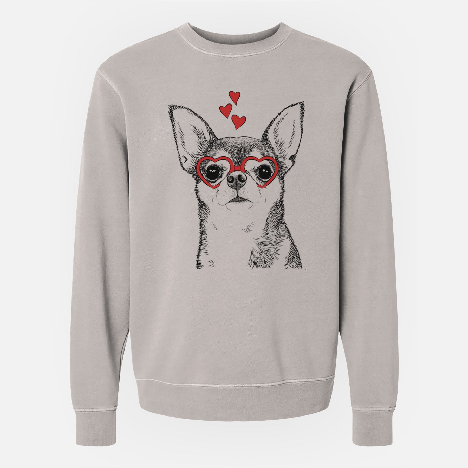 Valentine Baby the Chihuahua - Unisex Pigment Dyed Crew Sweatshirt