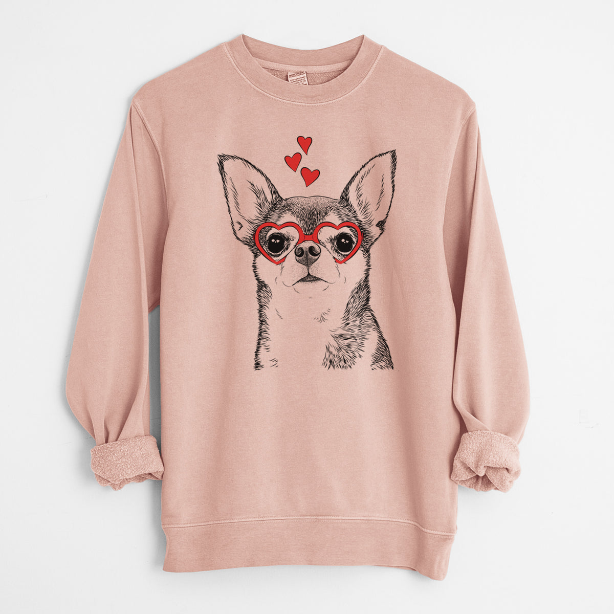 Valentine Baby the Chihuahua - Unisex Pigment Dyed Crew Sweatshirt