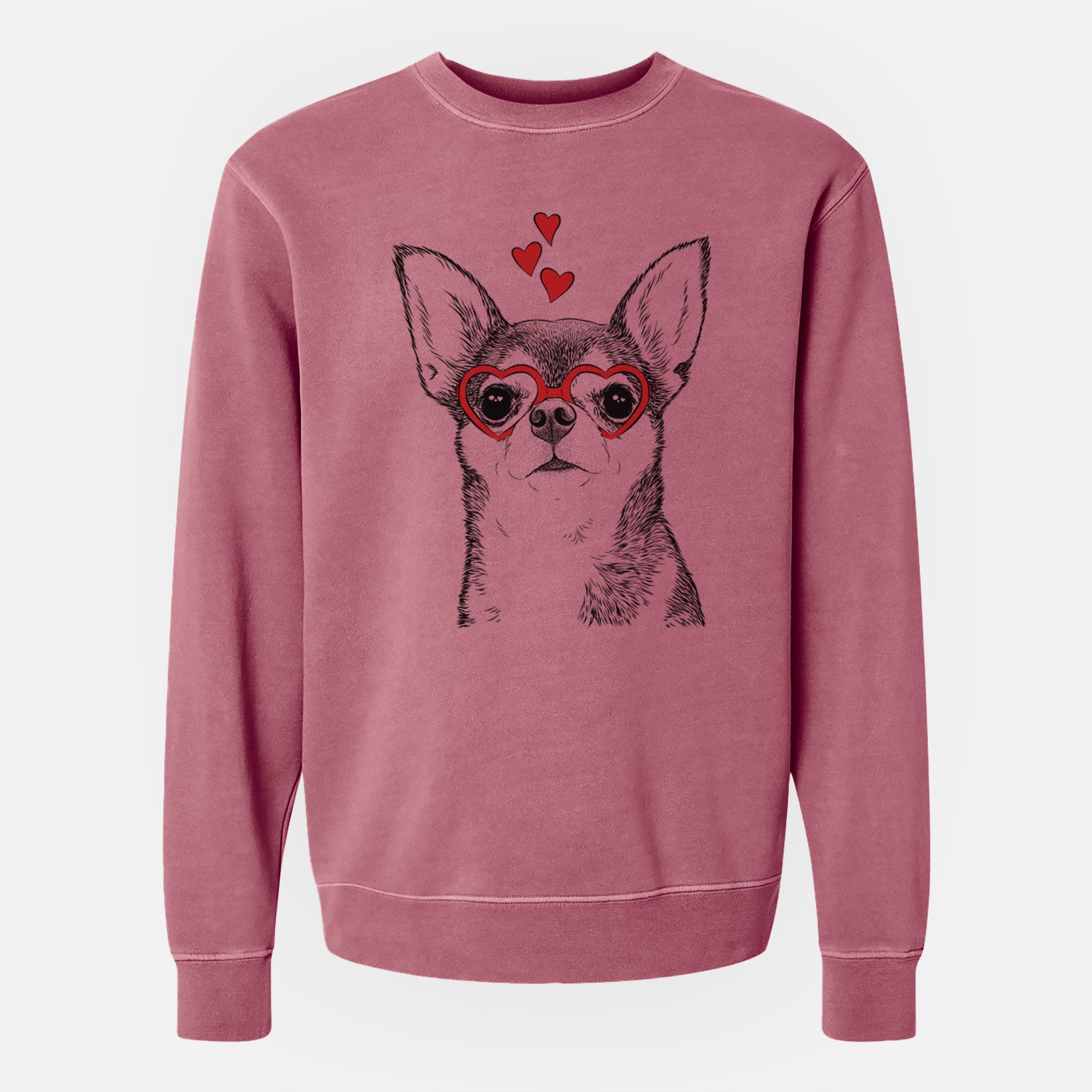 Valentine Baby the Chihuahua - Unisex Pigment Dyed Crew Sweatshirt