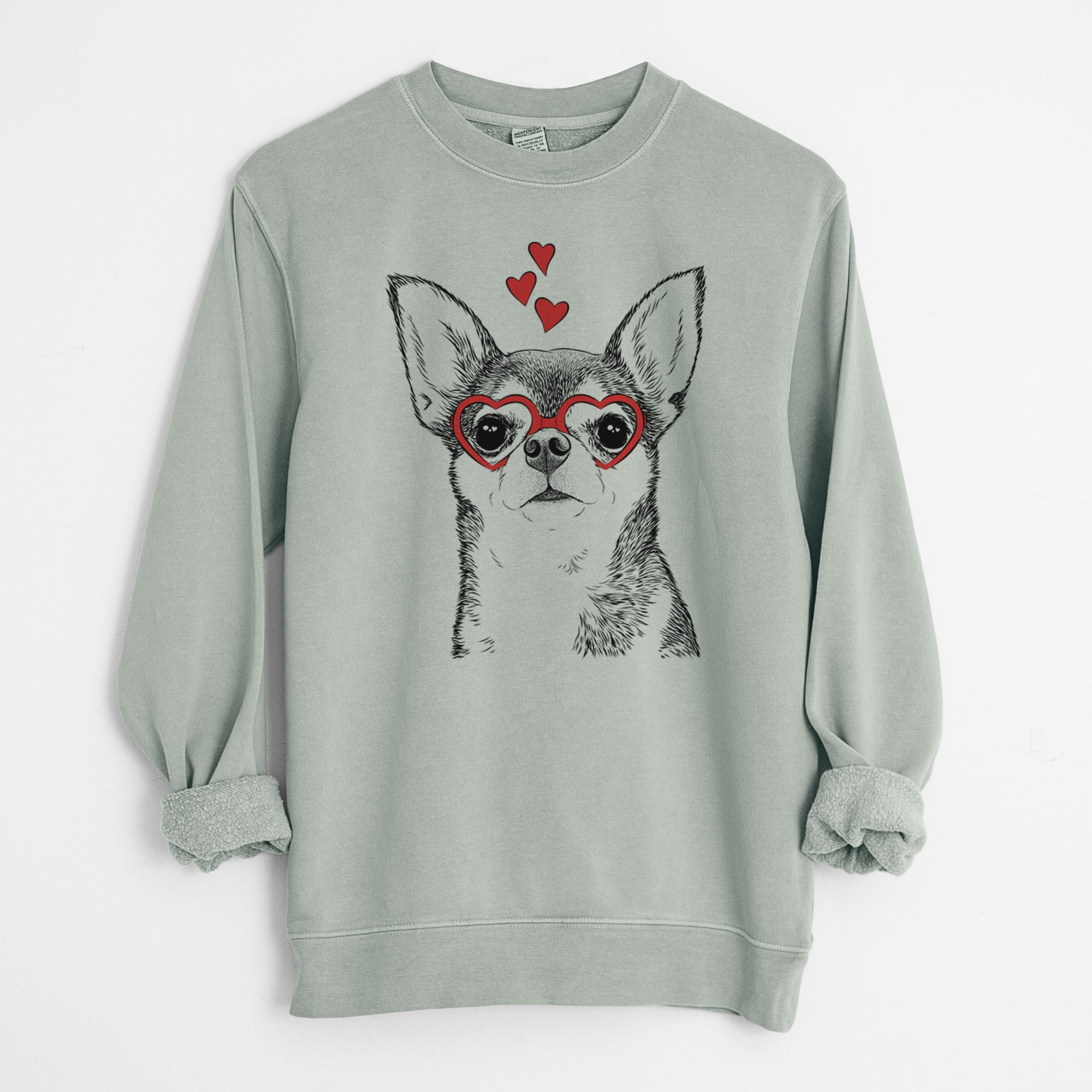 Valentine Baby the Chihuahua - Unisex Pigment Dyed Crew Sweatshirt