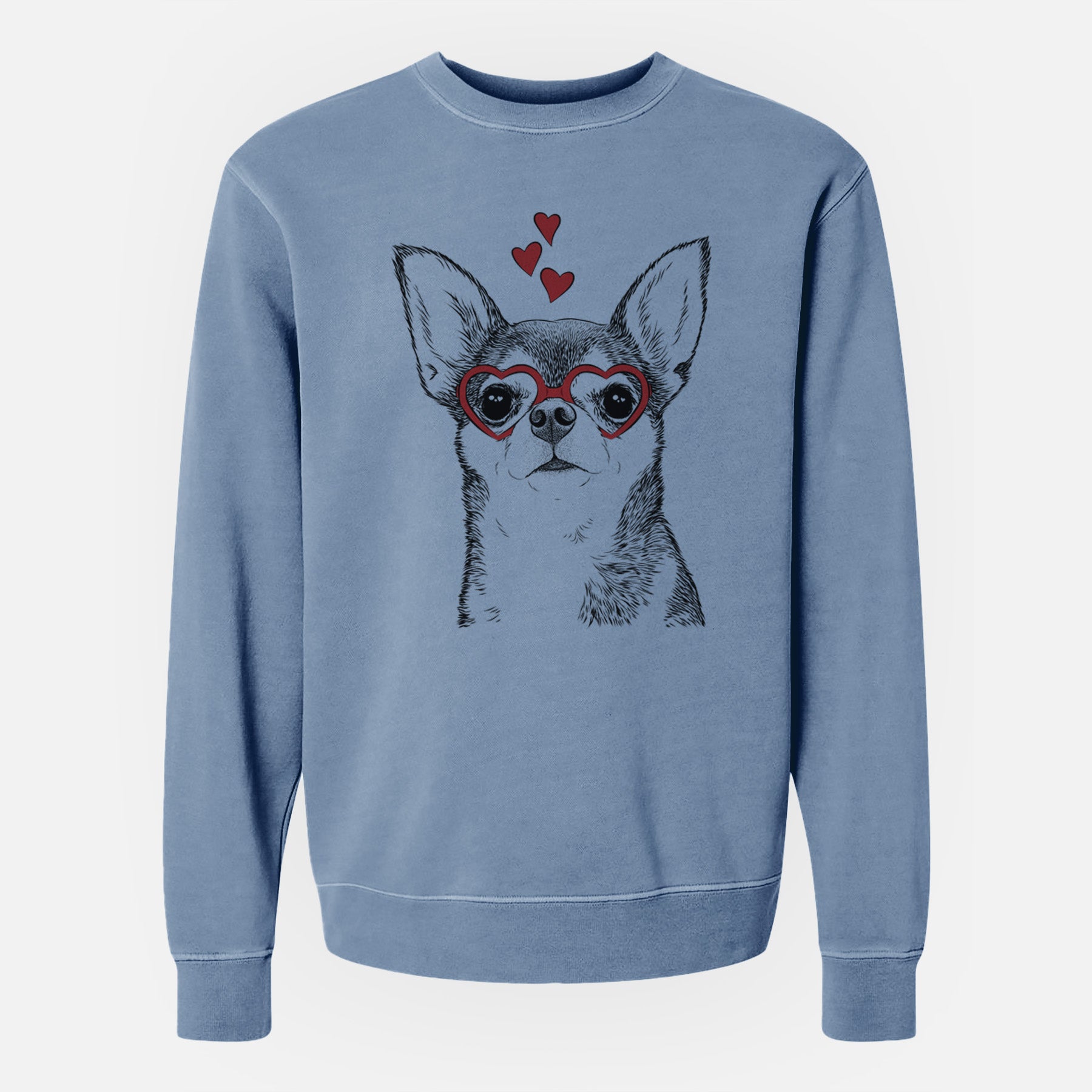 Valentine Baby the Chihuahua - Unisex Pigment Dyed Crew Sweatshirt