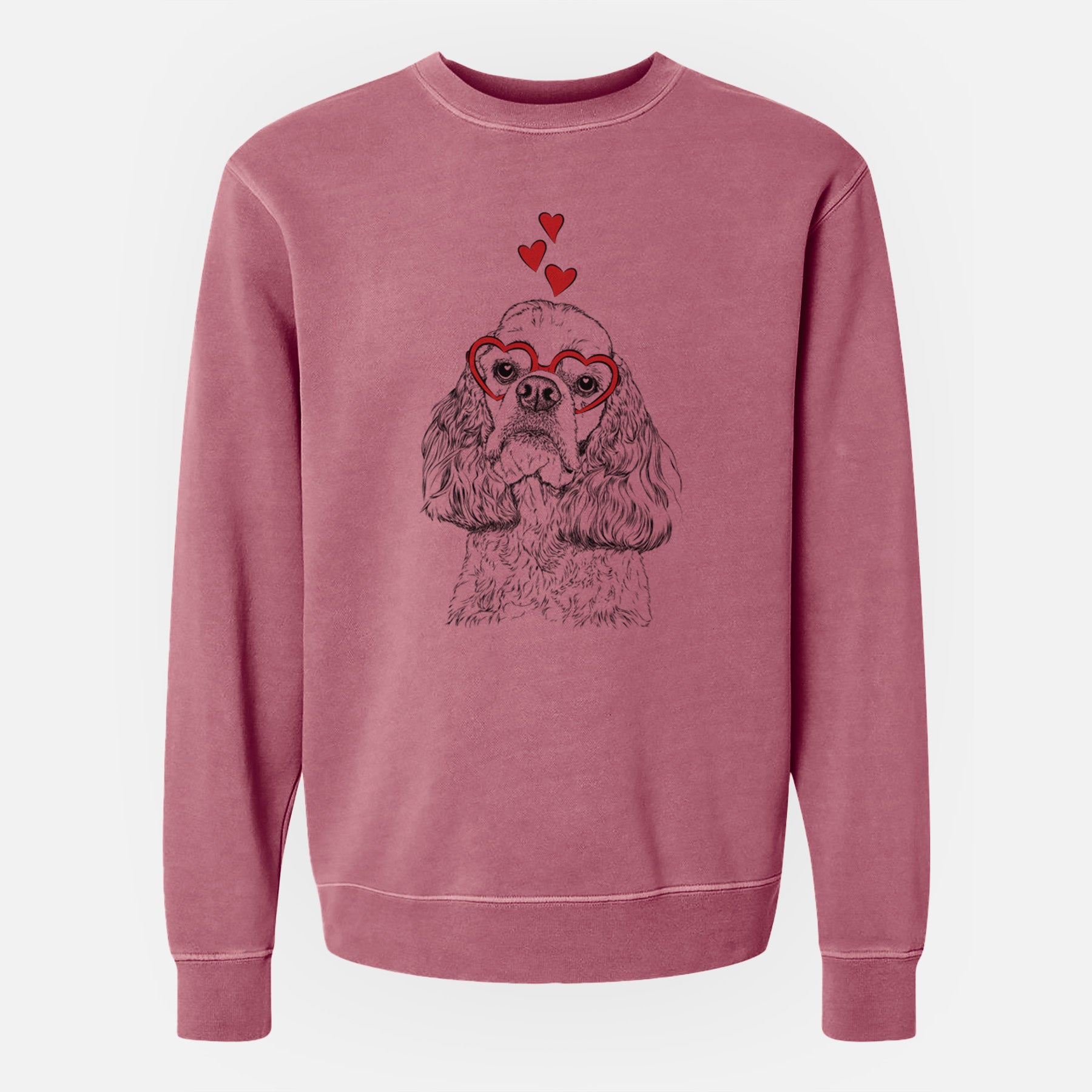 Valentine Bailey the American Cocker Spaniel - Unisex Pigment Dyed Crew Sweatshirt