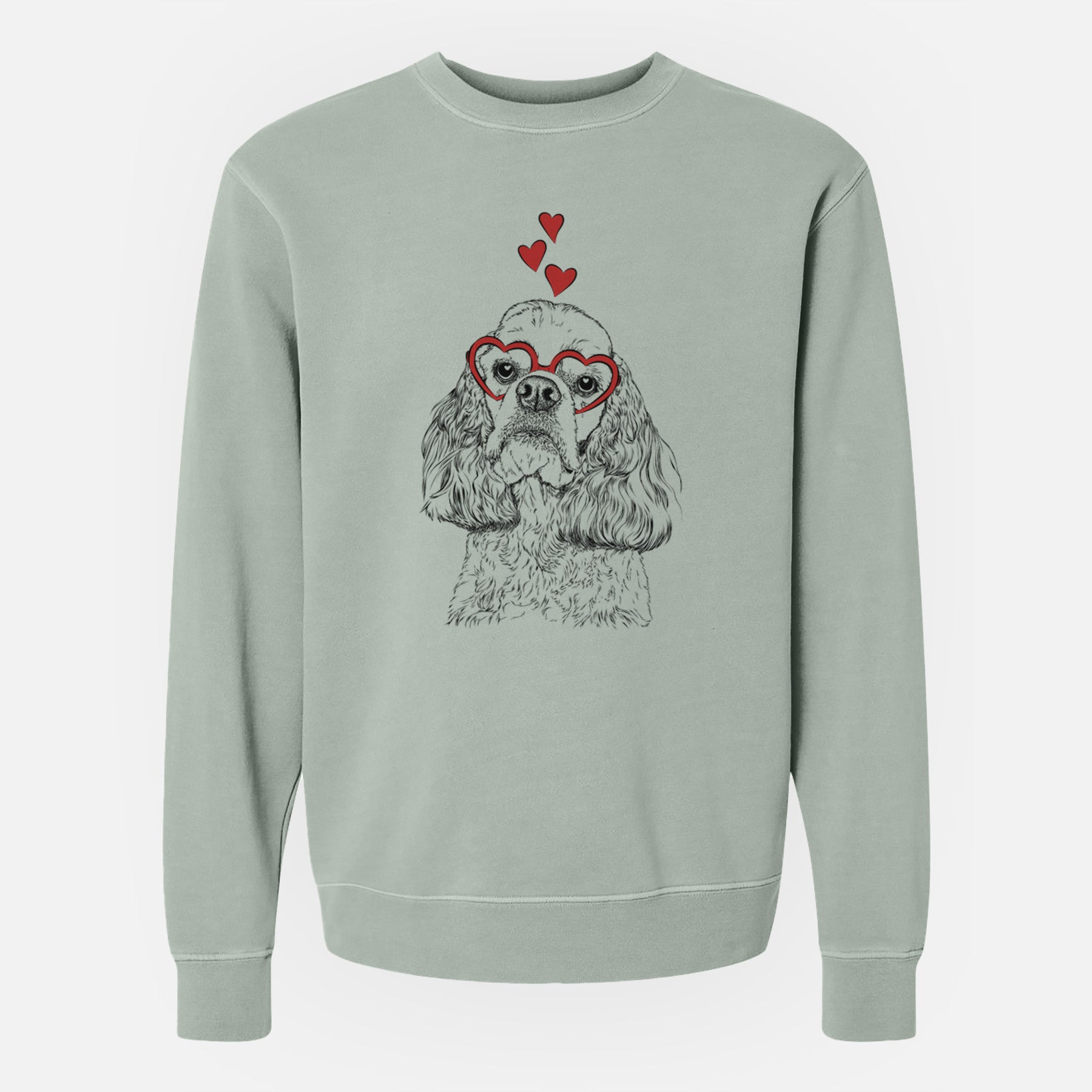 Valentine Bailey the American Cocker Spaniel - Unisex Pigment Dyed Crew Sweatshirt