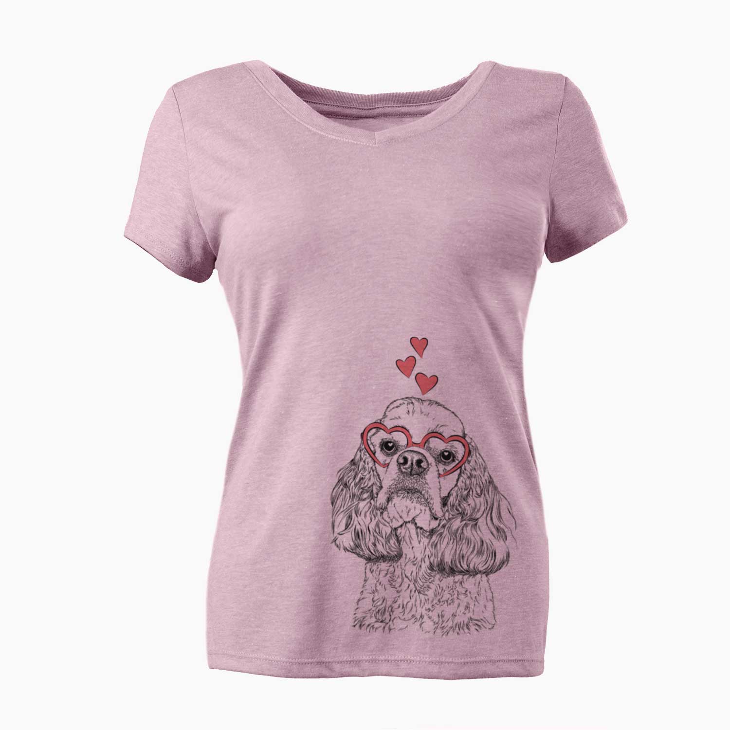 Valentine Bailey the American Cocker Spaniel - Women's V-neck Shirt