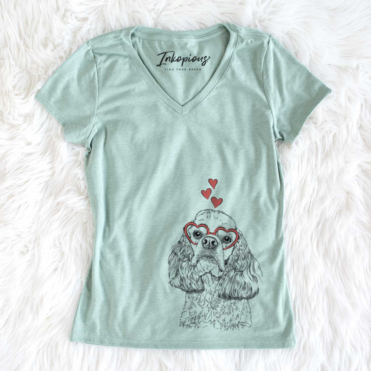 Valentine Bailey the American Cocker Spaniel - Women&#39;s V-neck Shirt