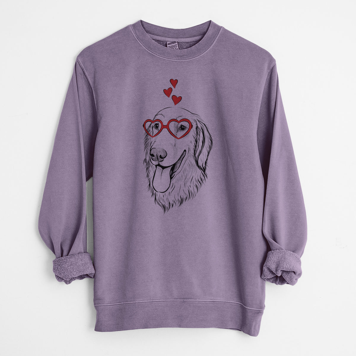 Valentine Bailey the Golden Retriever - Unisex Pigment Dyed Crew Sweatshirt