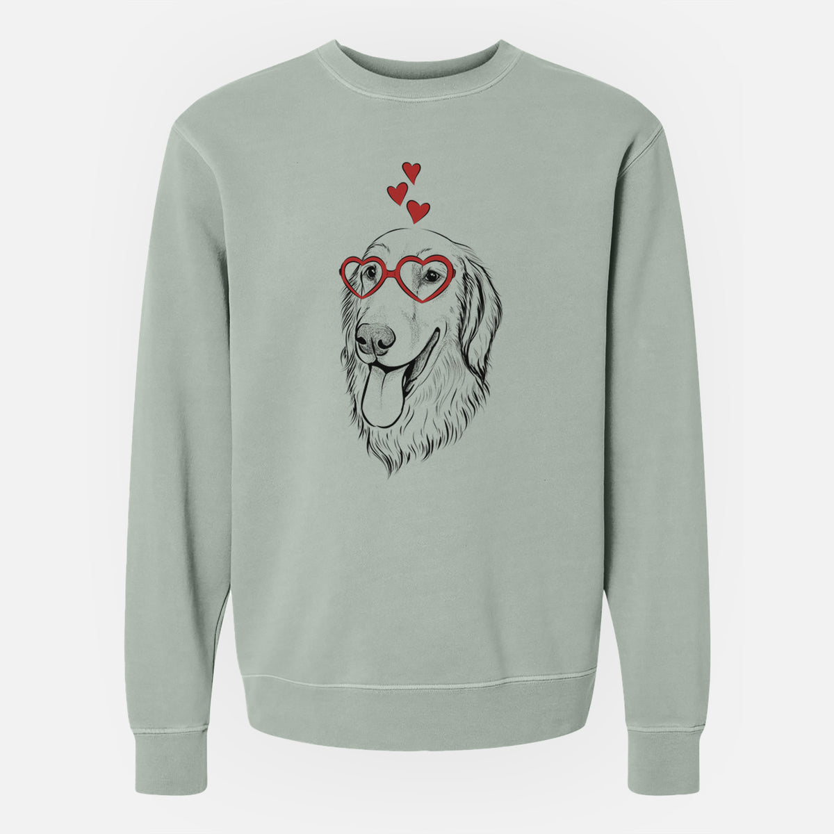 Valentine Bailey the Golden Retriever - Unisex Pigment Dyed Crew Sweatshirt