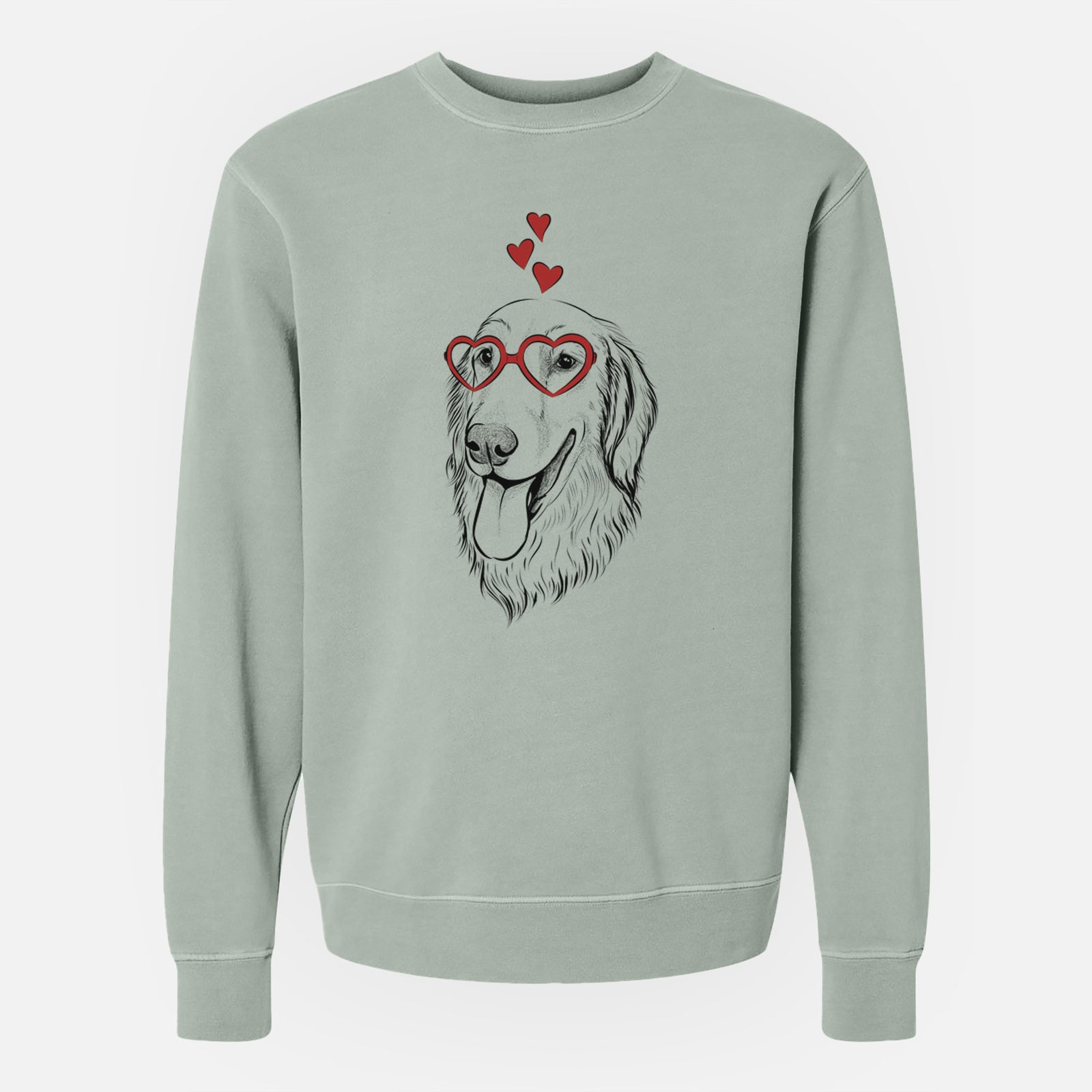 Valentine Bailey the Golden Retriever - Unisex Pigment Dyed Crew Sweatshirt