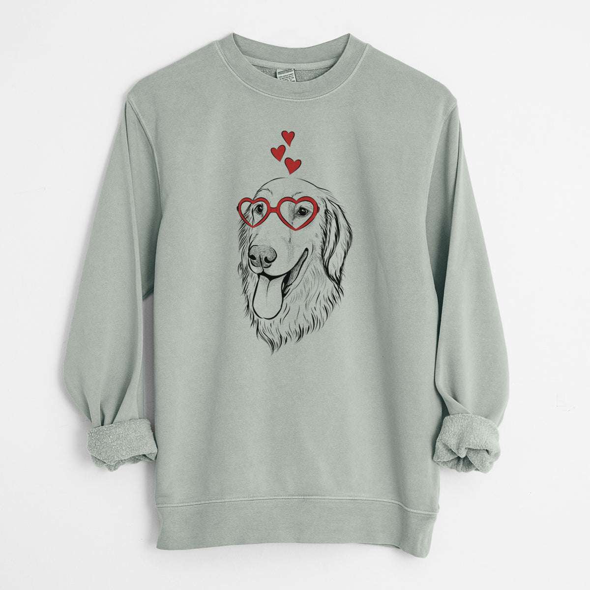 Valentine Bailey the Golden Retriever - Unisex Pigment Dyed Crew Sweatshirt