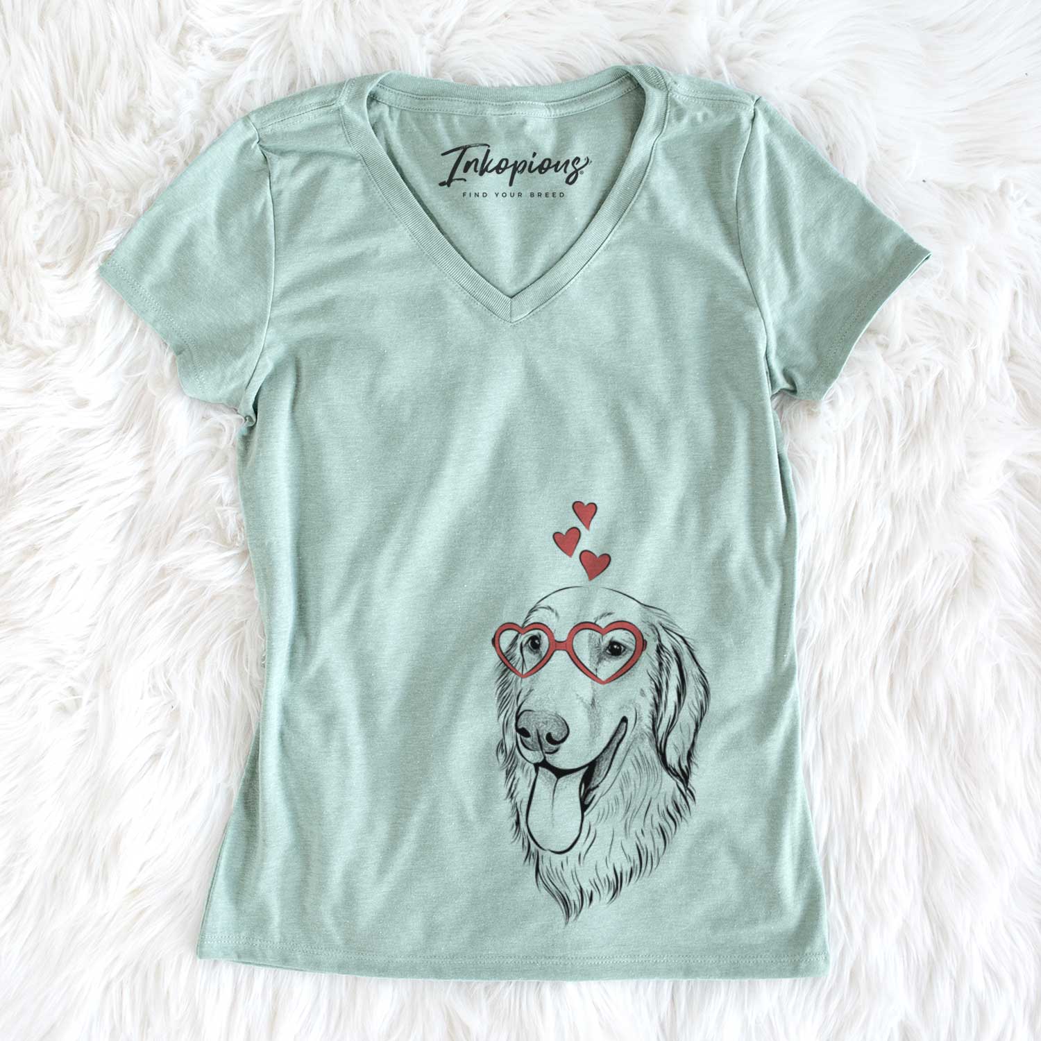Valentine Bailey the Golden Retriever - Women's V-neck Shirt