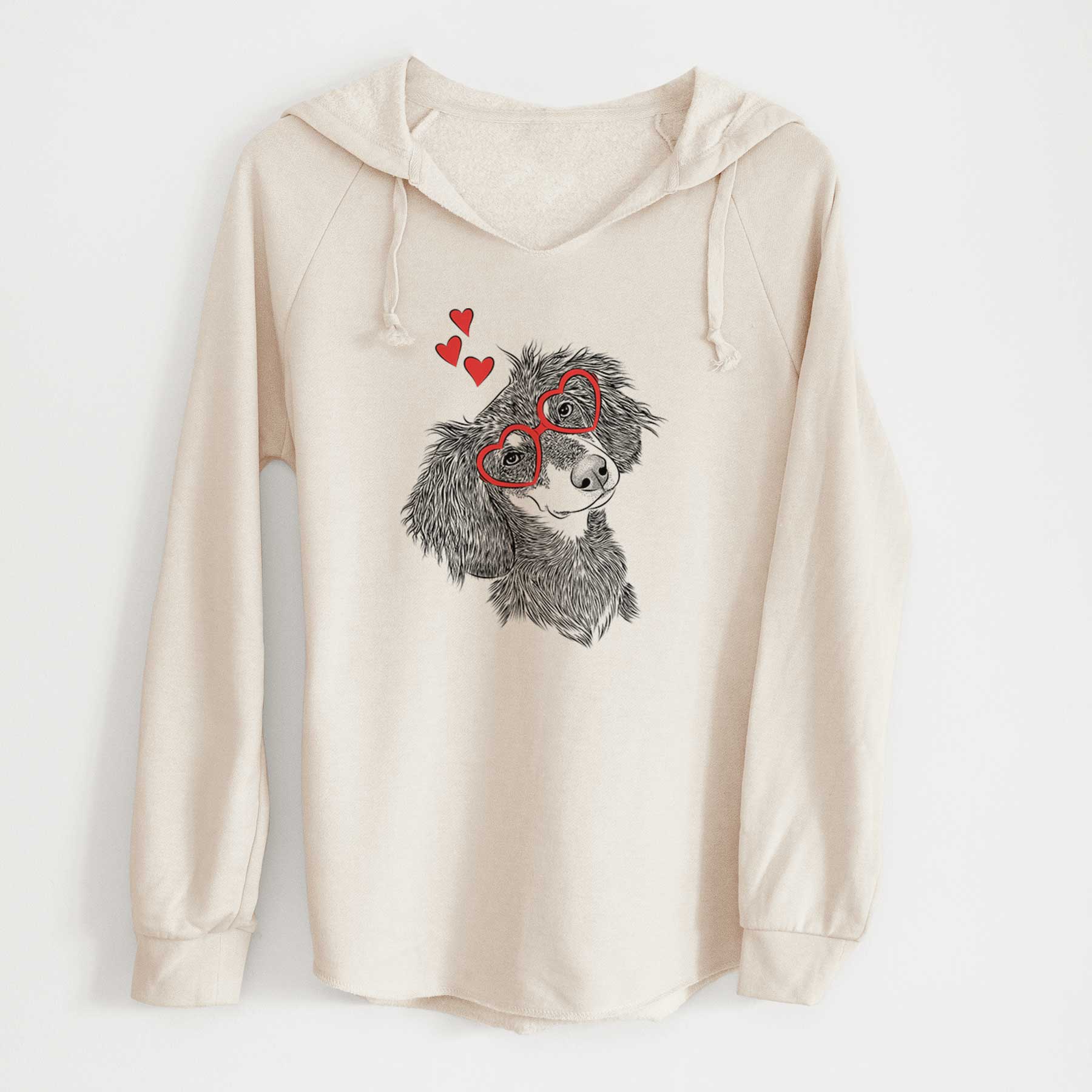 Valentine Bailey the Long Haired Dachshund - Cali Wave Hooded Sweatshirt