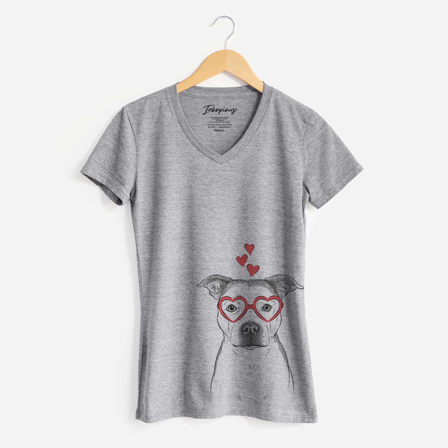 Valentine Bailey the Pitbull - Women's V-neck Shirt