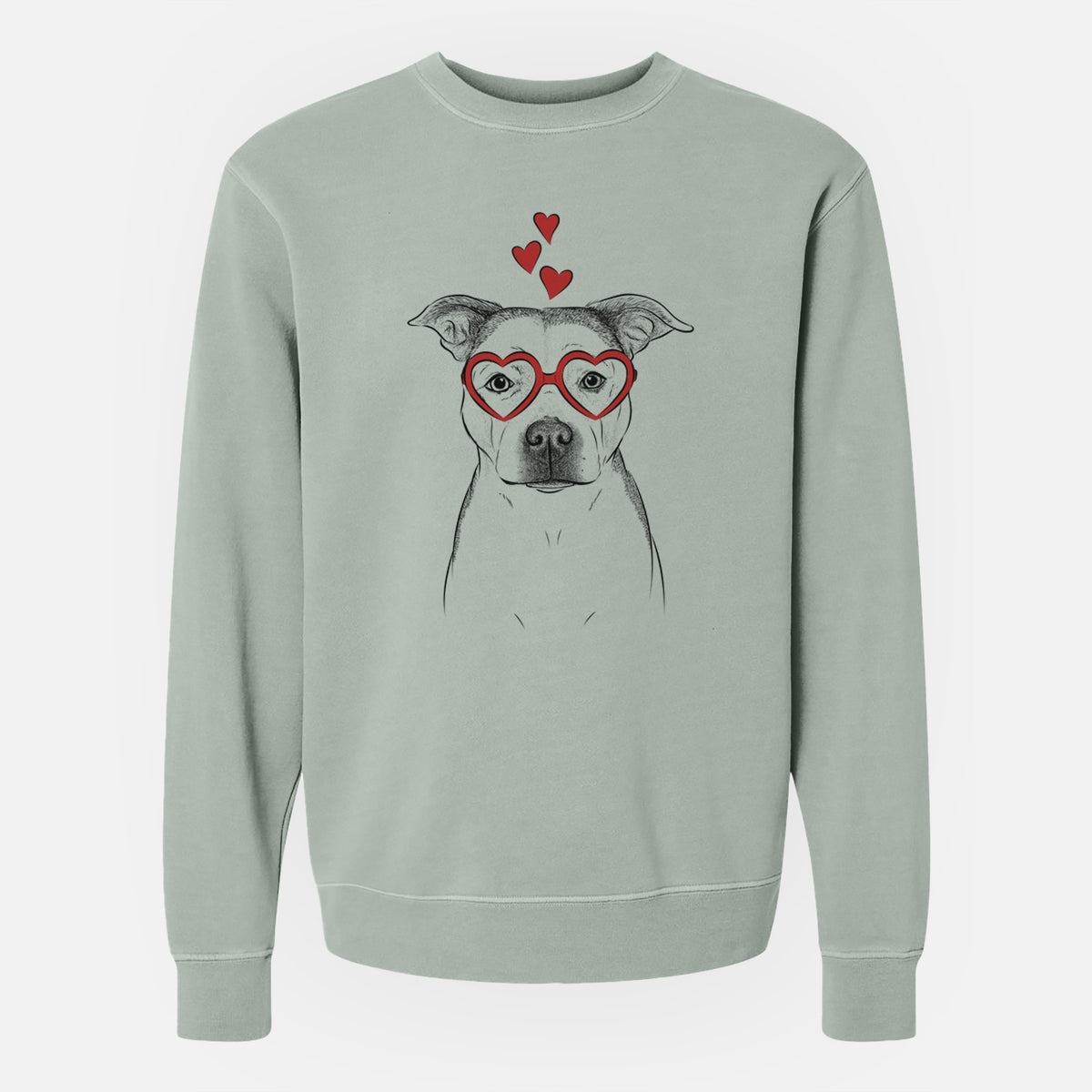 Valentine Bailey the Pitbull - Unisex Pigment Dyed Crew Sweatshirt