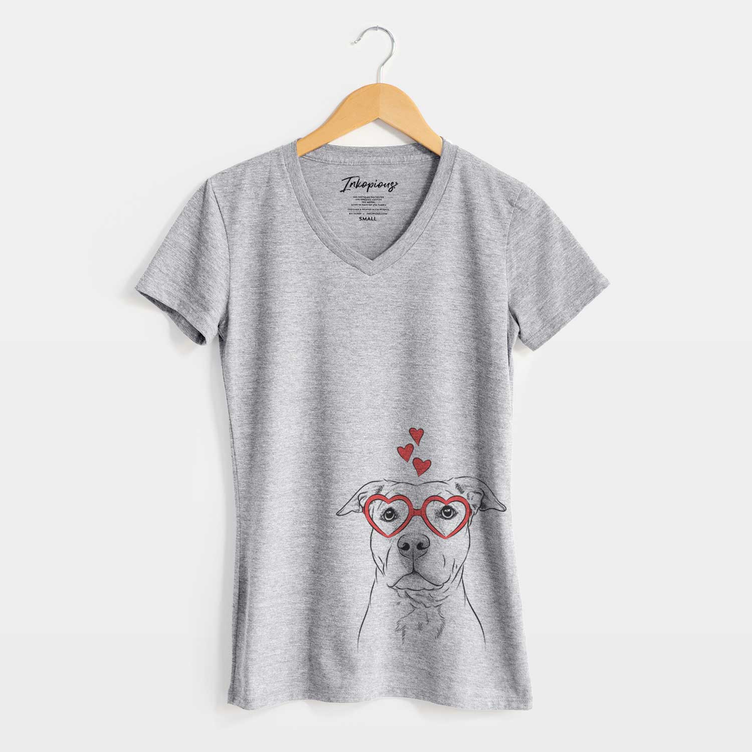 Valentine Bailey the American Staffordshire Terrier - Women's V-neck Shirt