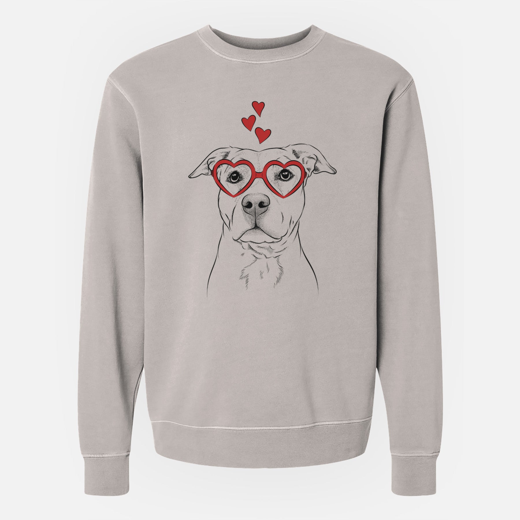 Valentine Bailey the American Staffordshire Terrier - Unisex Pigment Dyed Crew Sweatshirt