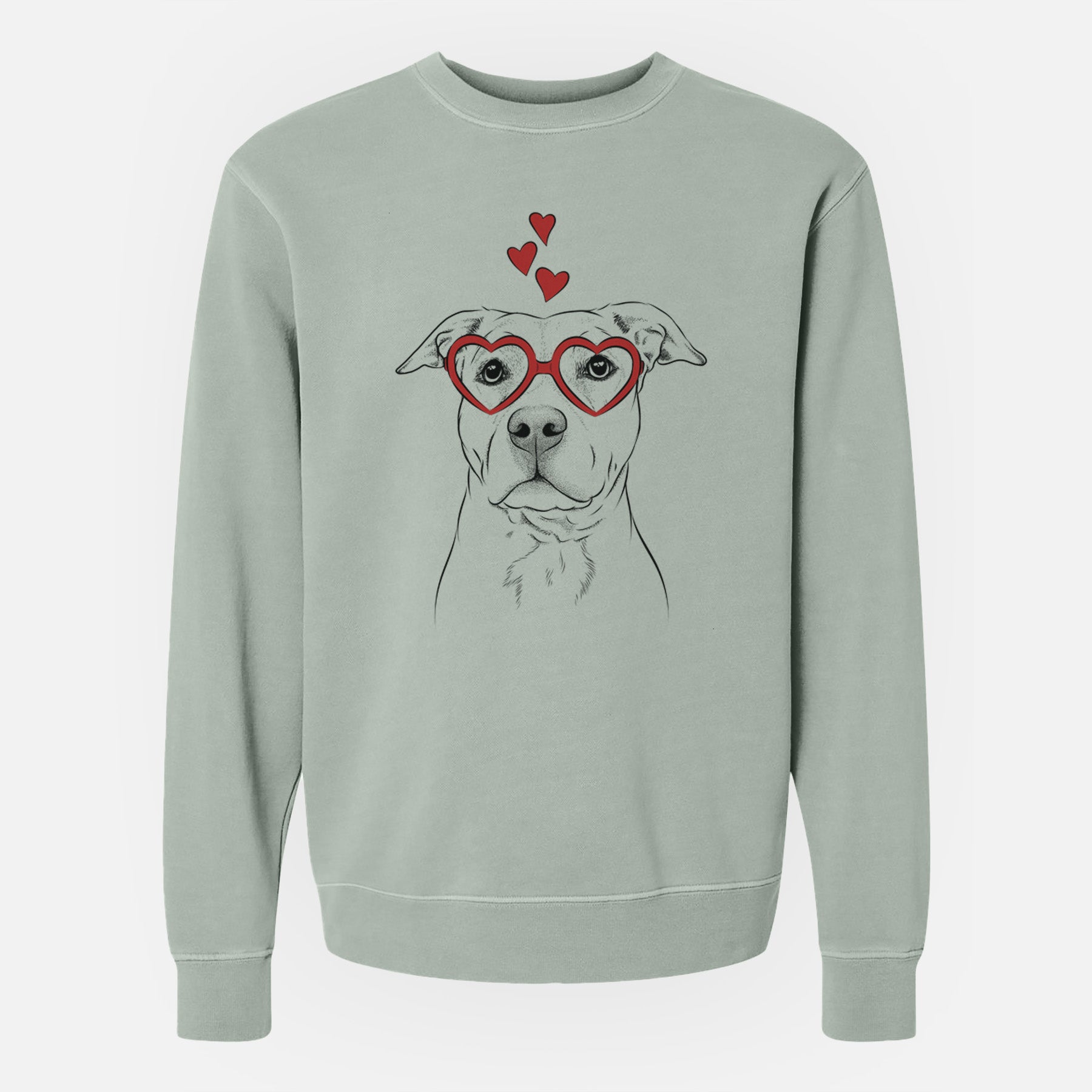 Valentine Bailey the American Staffordshire Terrier - Unisex Pigment Dyed Crew Sweatshirt