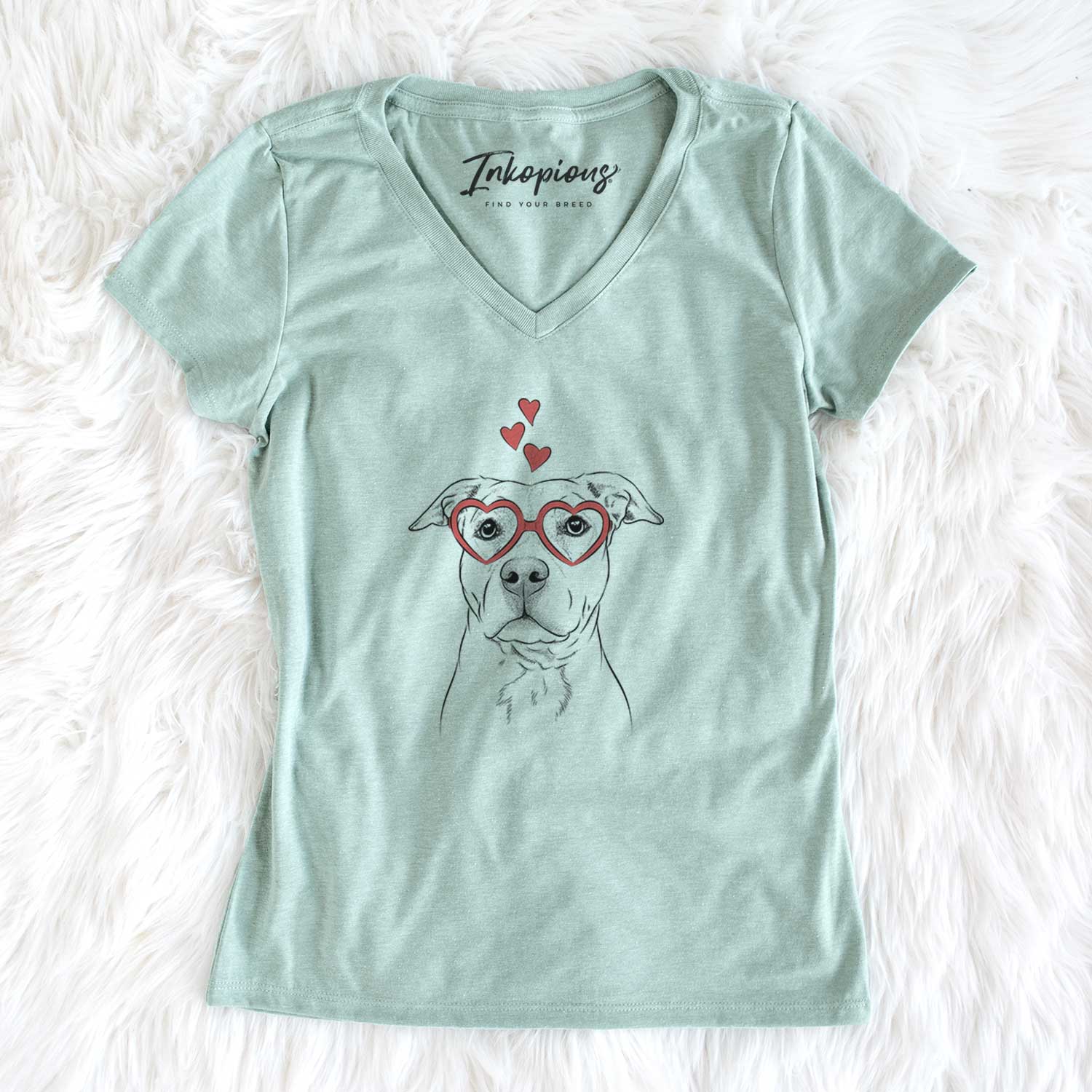 Valentine Bailey the American Staffordshire Terrier - Women's V-neck Shirt