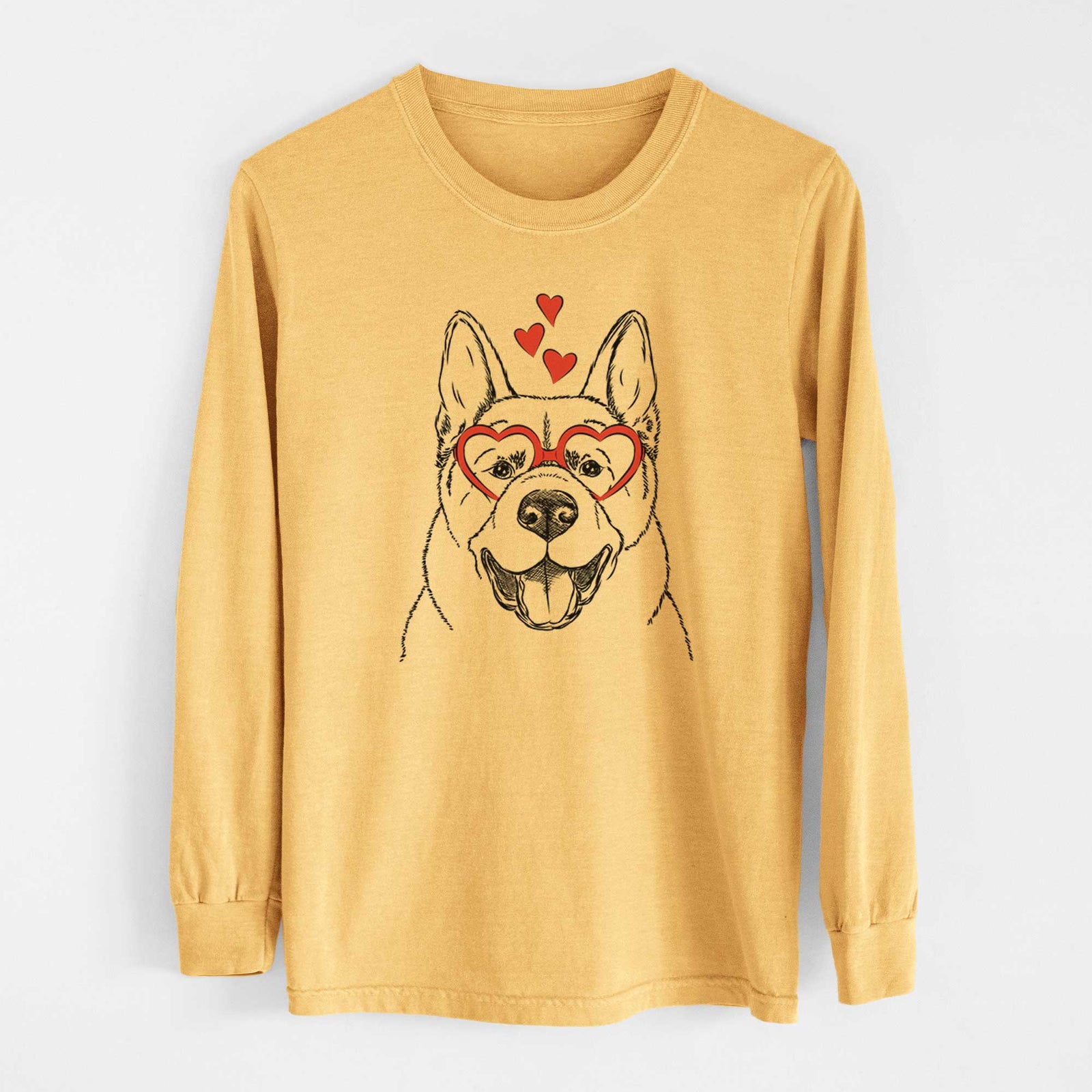 Valentine Baku the Akita - Heavyweight 100% Cotton Long Sleeve