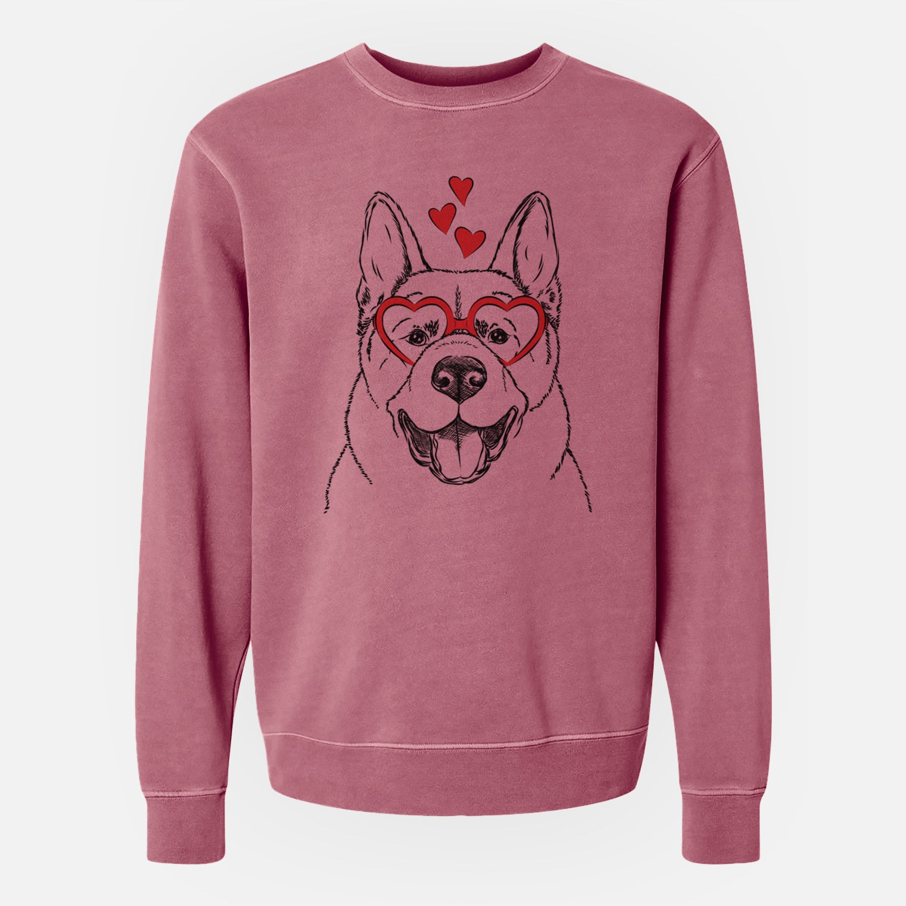 Valentine Baku the Akita - Unisex Pigment Dyed Crew Sweatshirt