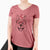 Valentine Baku the Akita - Women's V-neck Shirt