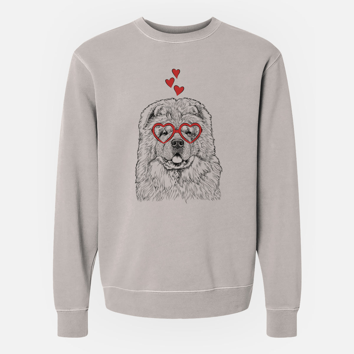 Valentine Baloo the Chow Chow - Unisex Pigment Dyed Crew Sweatshirt