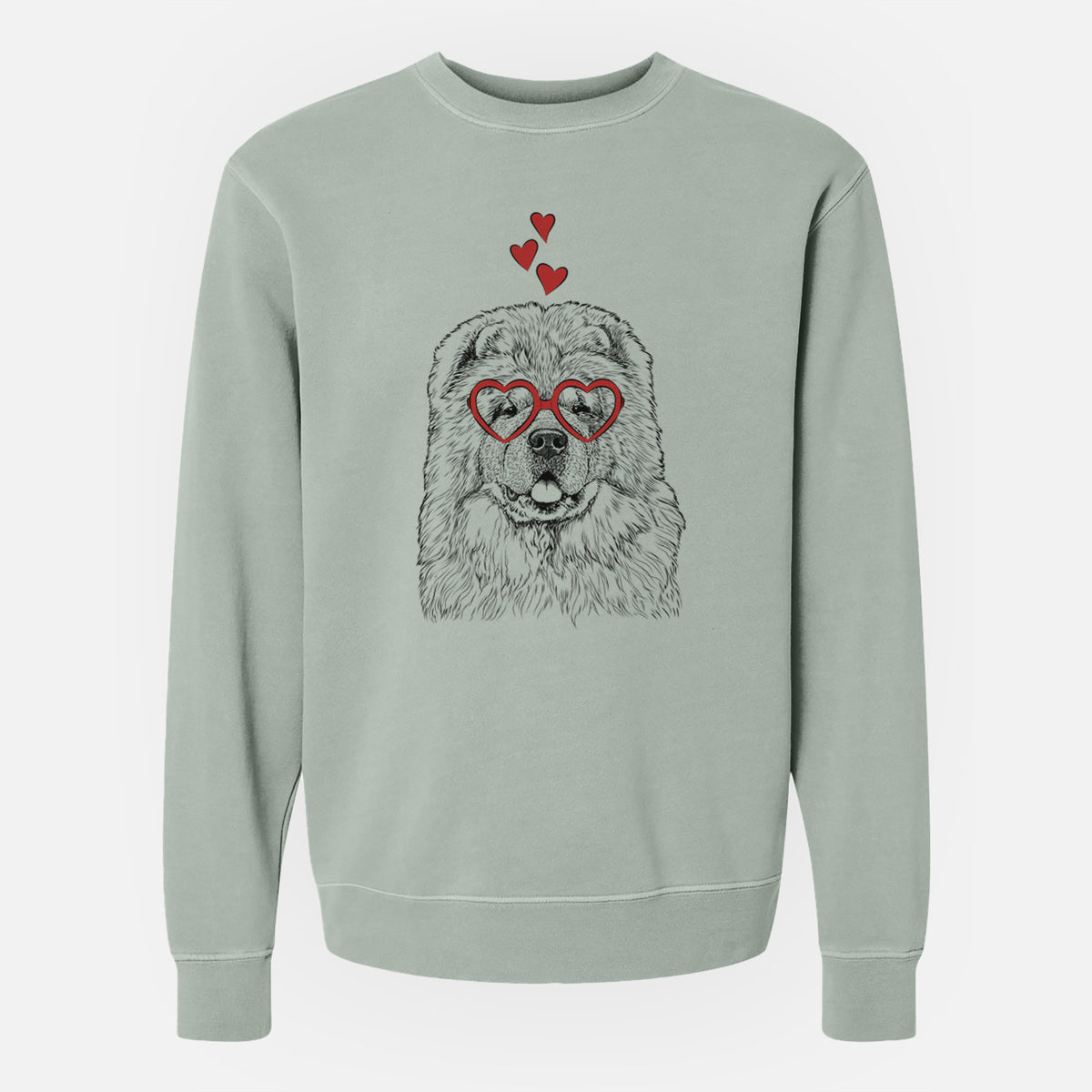 Valentine Baloo the Chow Chow - Unisex Pigment Dyed Crew Sweatshirt
