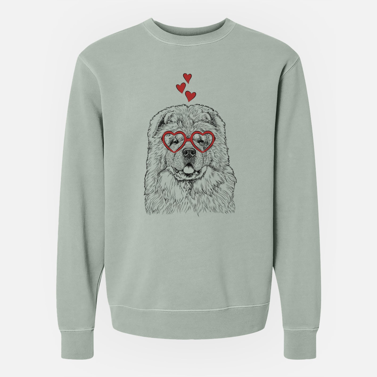 Valentine Baloo the Chow Chow - Unisex Pigment Dyed Crew Sweatshirt