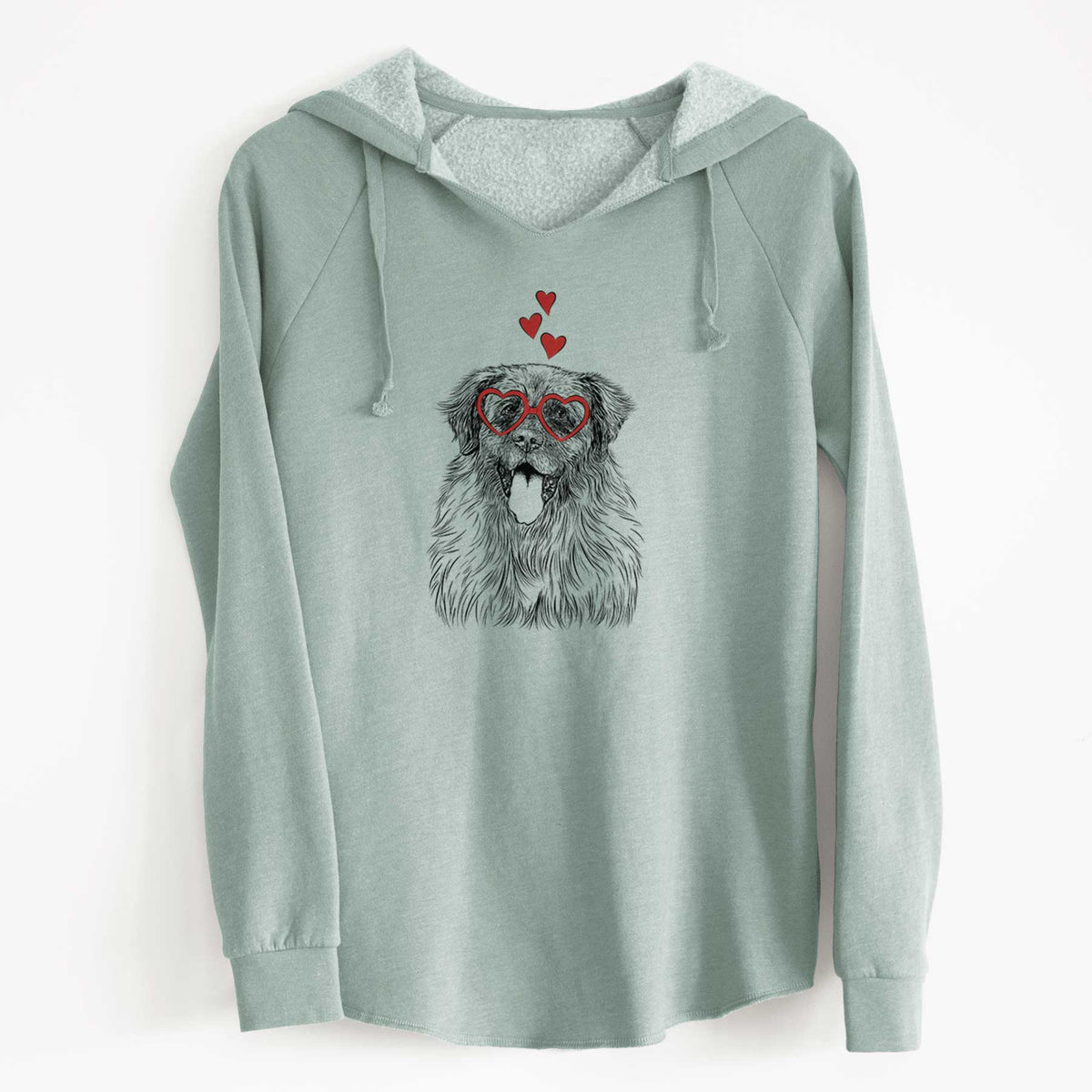 Valentine Bamboo the Leonberger - Cali Wave Hooded Sweatshirt