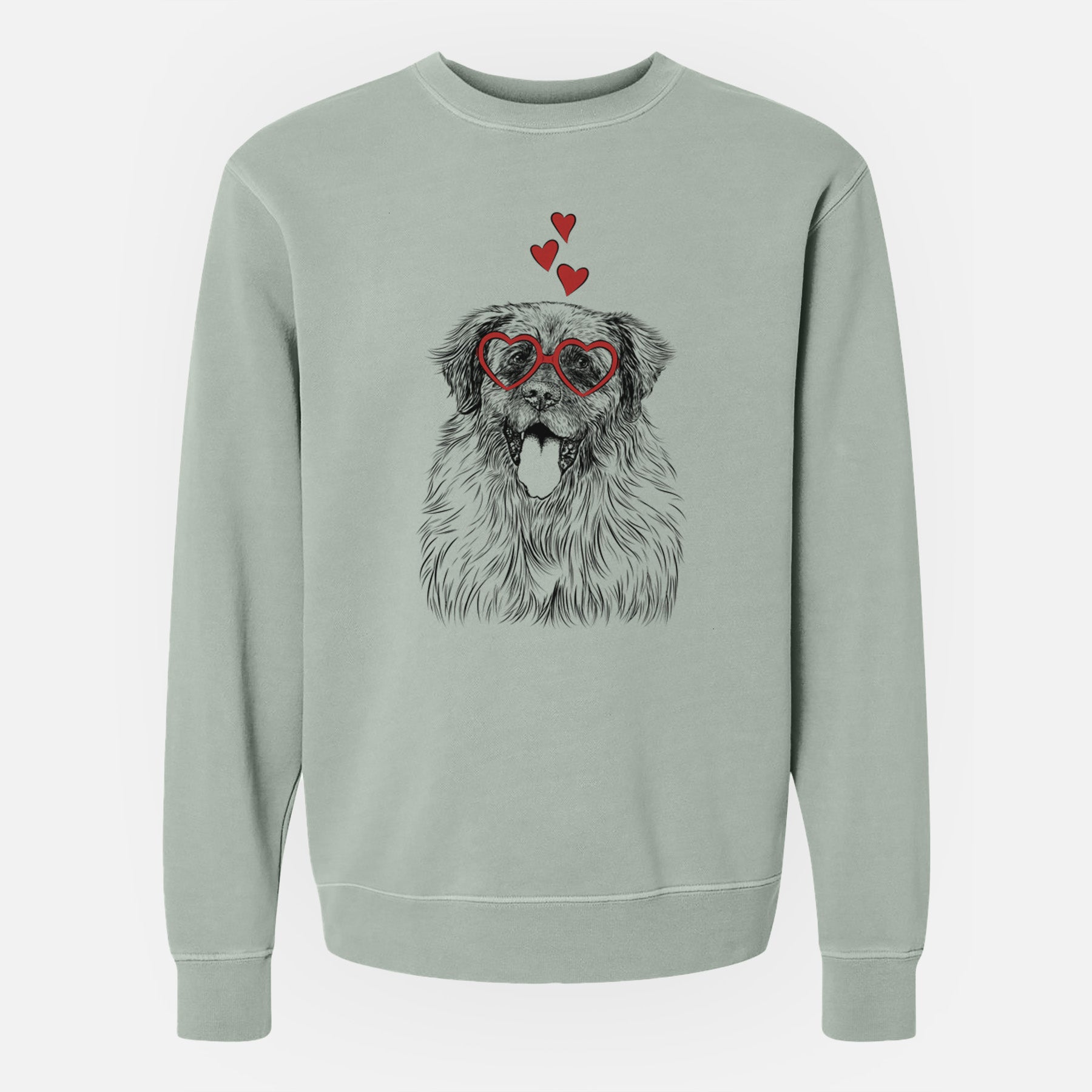 Valentine Bamboo the Leonberger - Unisex Pigment Dyed Crew Sweatshirt