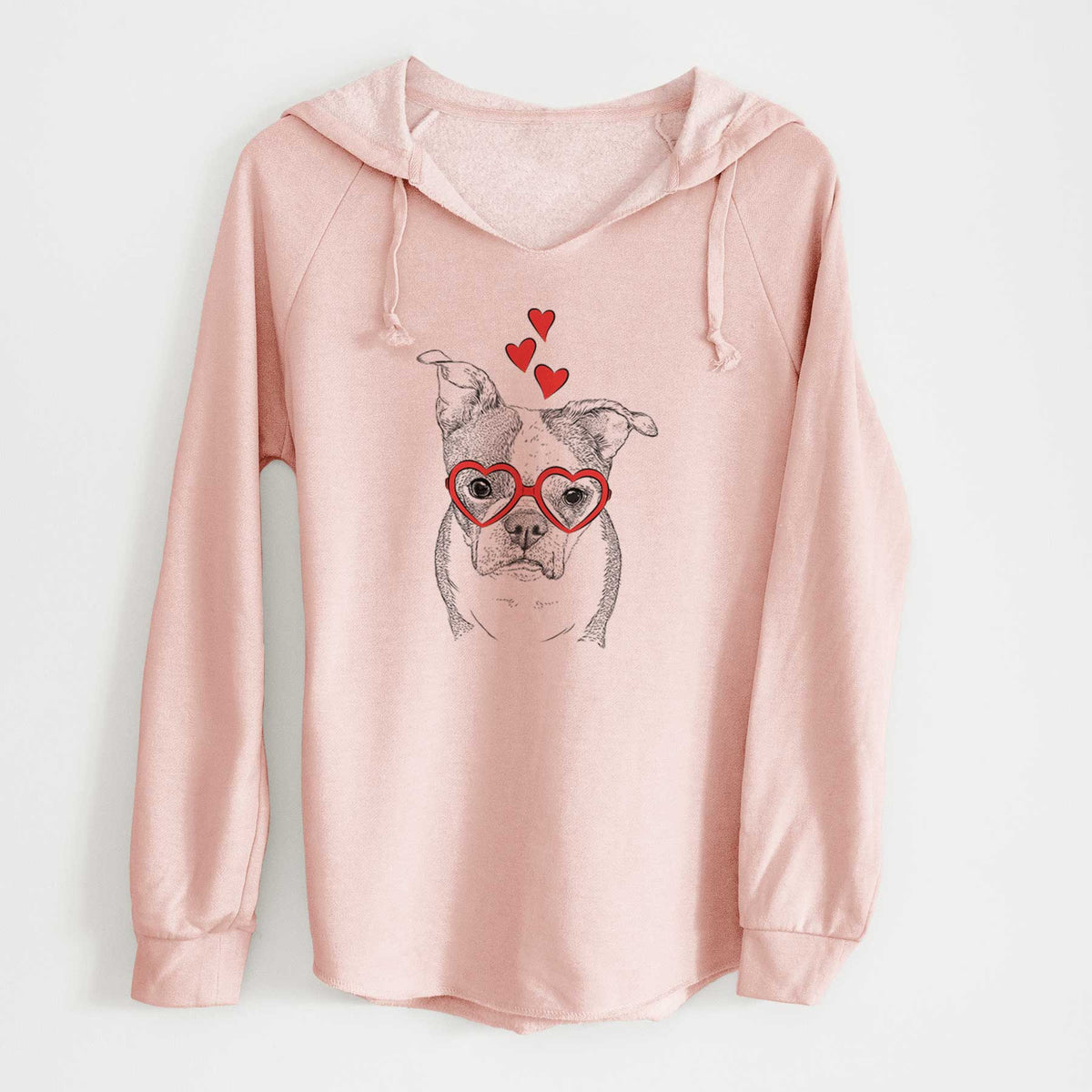 Valentine Bandit the Boston Terrier - Cali Wave Hooded Sweatshirt