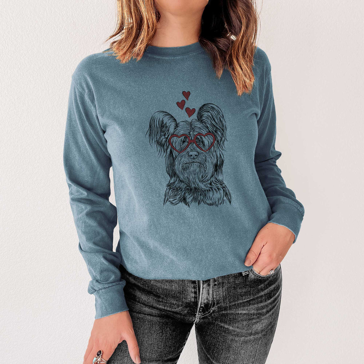 Valentine Bandit the Skye Terrier - Heavyweight 100% Cotton Long Sleeve