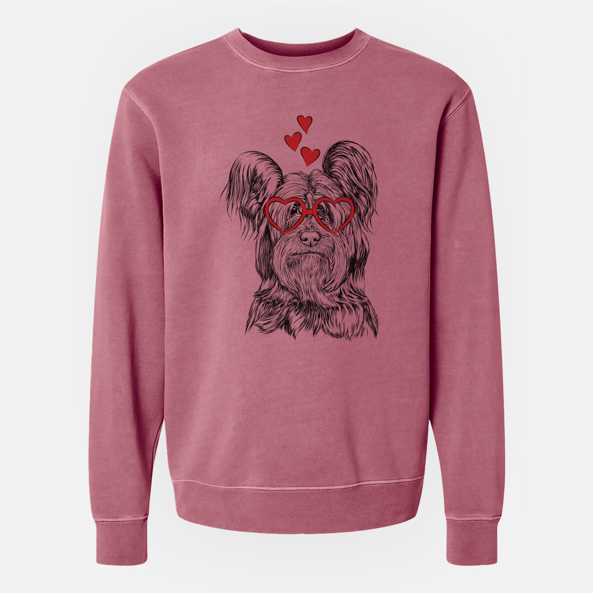 Valentine Bandit the Skye Terrier - Unisex Pigment Dyed Crew Sweatshirt