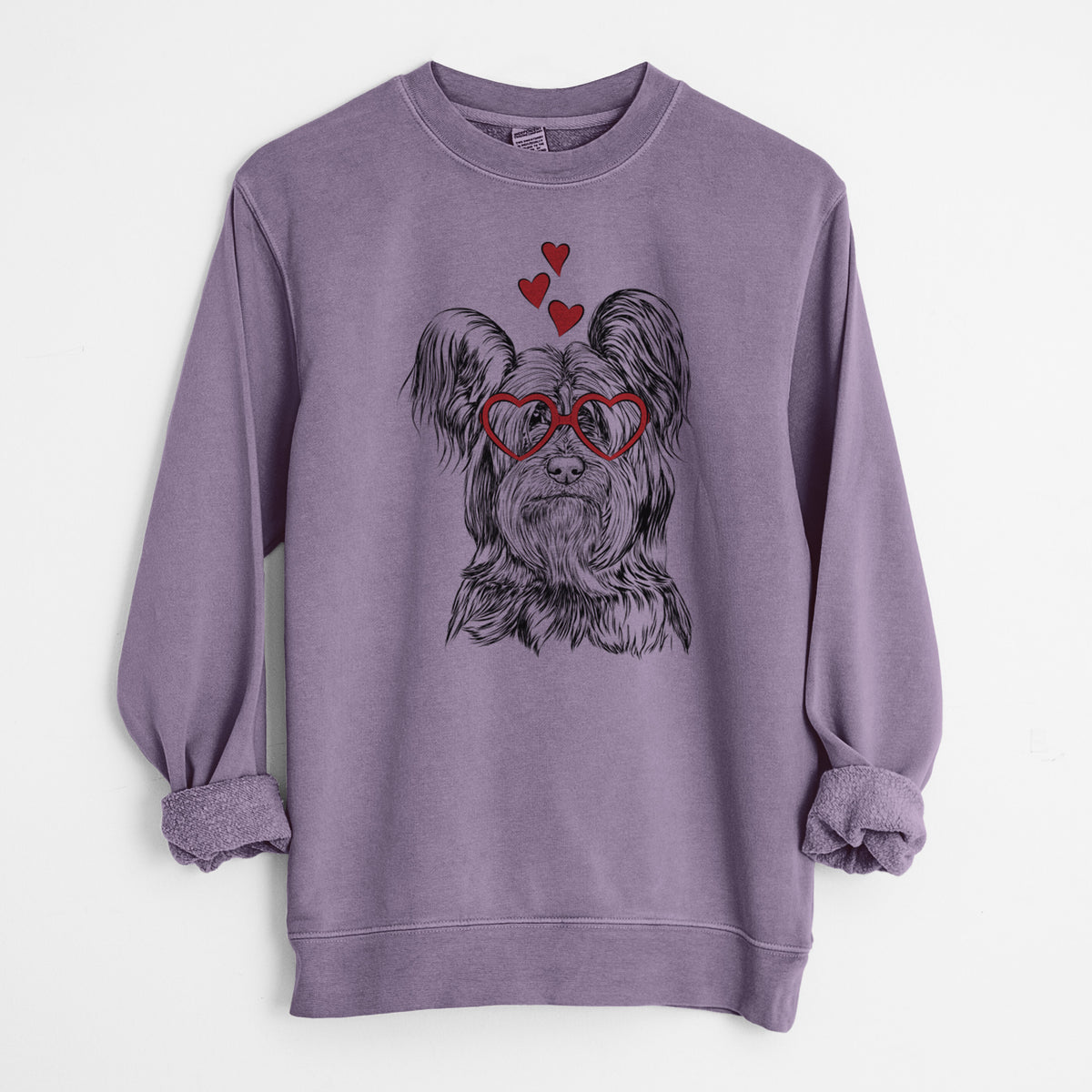 Valentine Bandit the Skye Terrier - Unisex Pigment Dyed Crew Sweatshirt