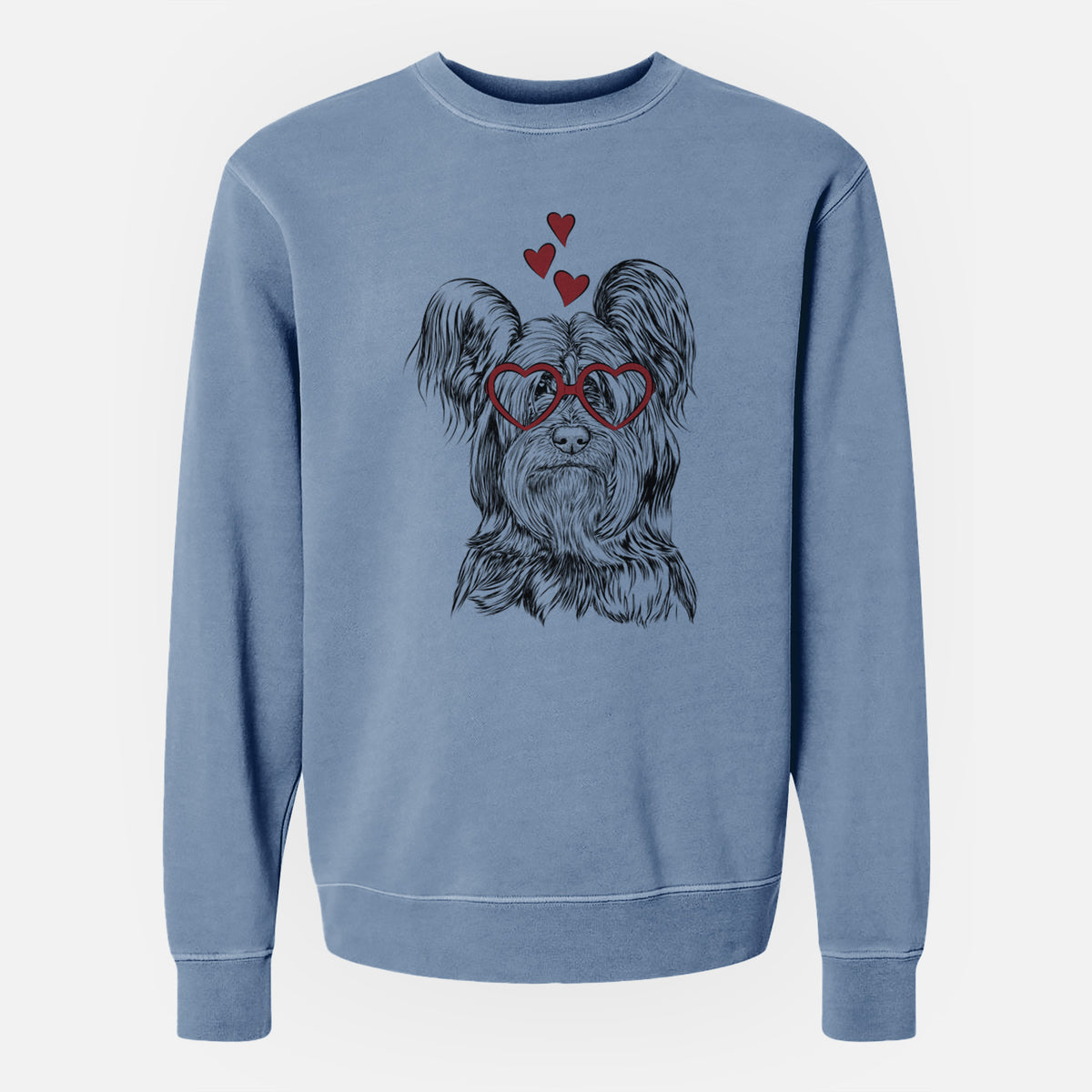 Valentine Bandit the Skye Terrier - Unisex Pigment Dyed Crew Sweatshirt