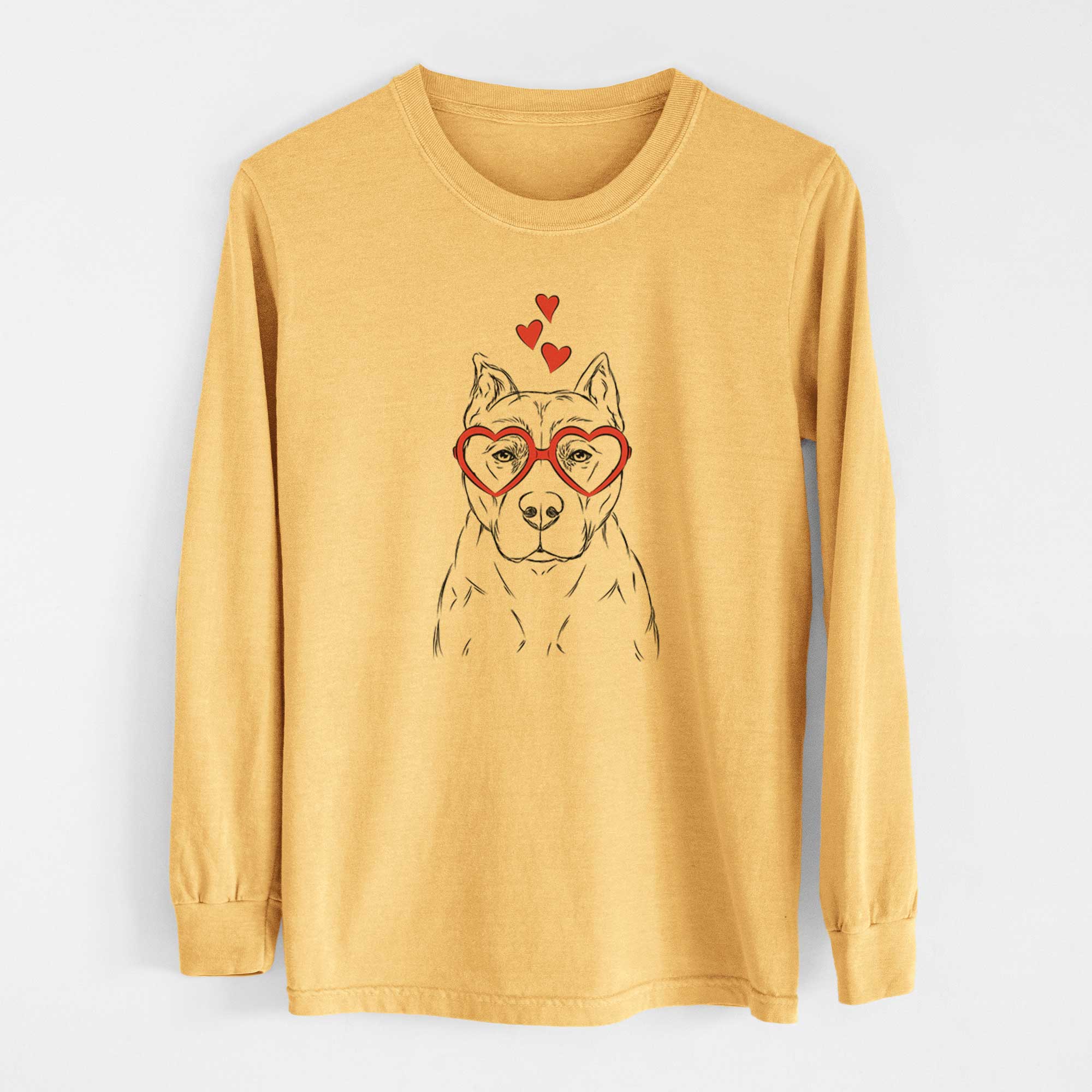 Valentine Bane the Pitbull Mix - Heavyweight 100% Cotton Long Sleeve