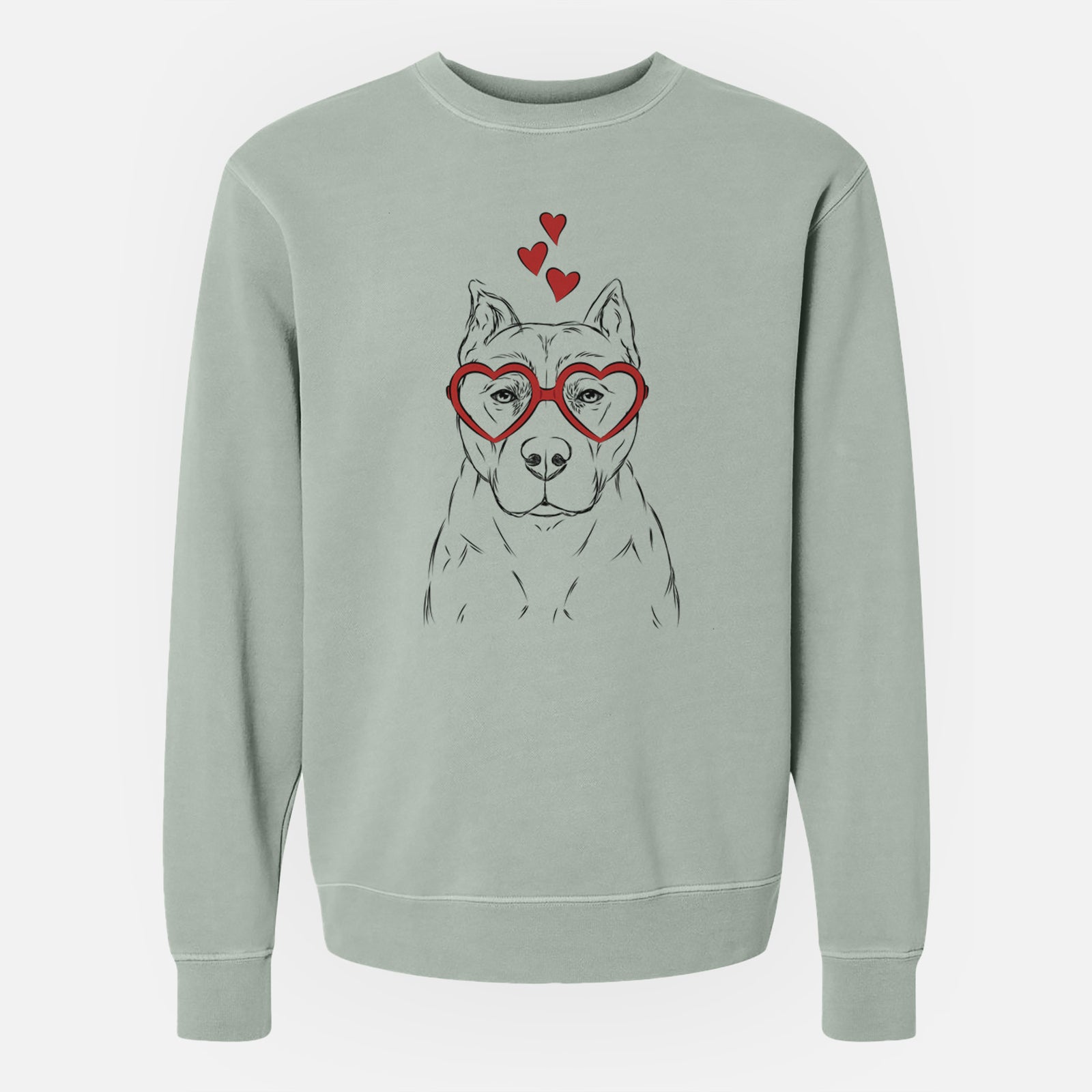 Valentine Bane the Pitbull Mix - Unisex Pigment Dyed Crew Sweatshirt
