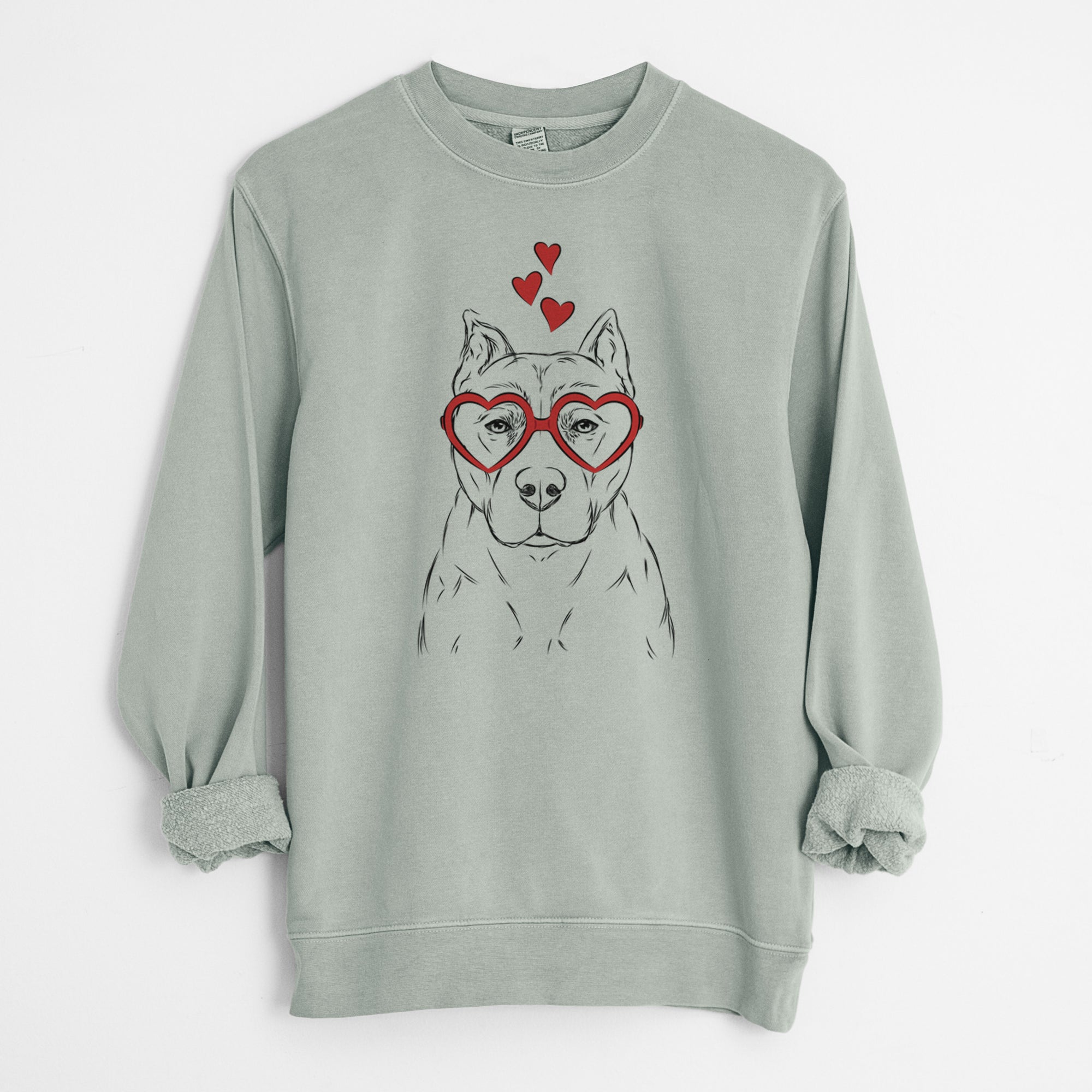 Valentine Bane the Pitbull Mix - Unisex Pigment Dyed Crew Sweatshirt