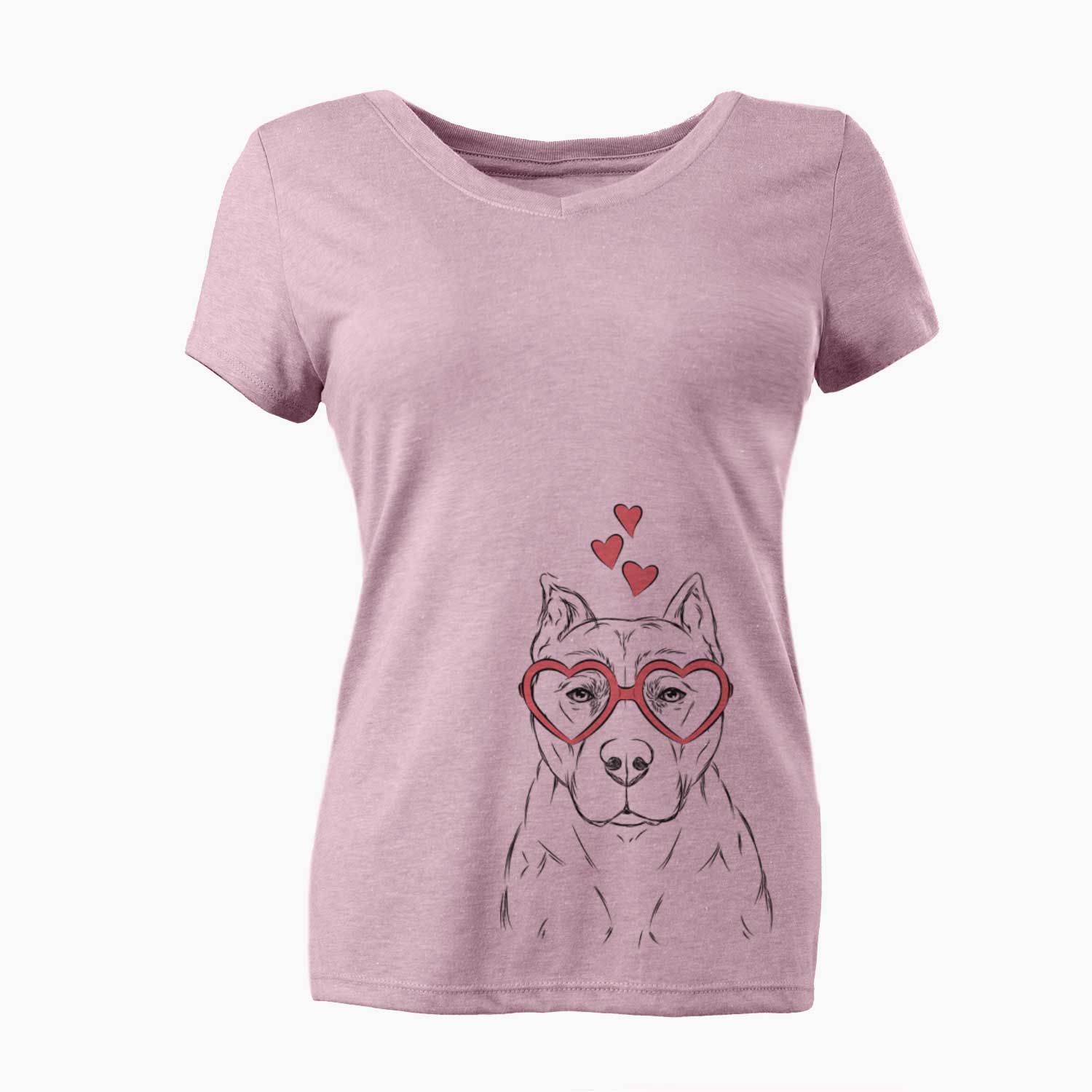 Valentine Bane the Pitbull Mix - Women's V-neck Shirt