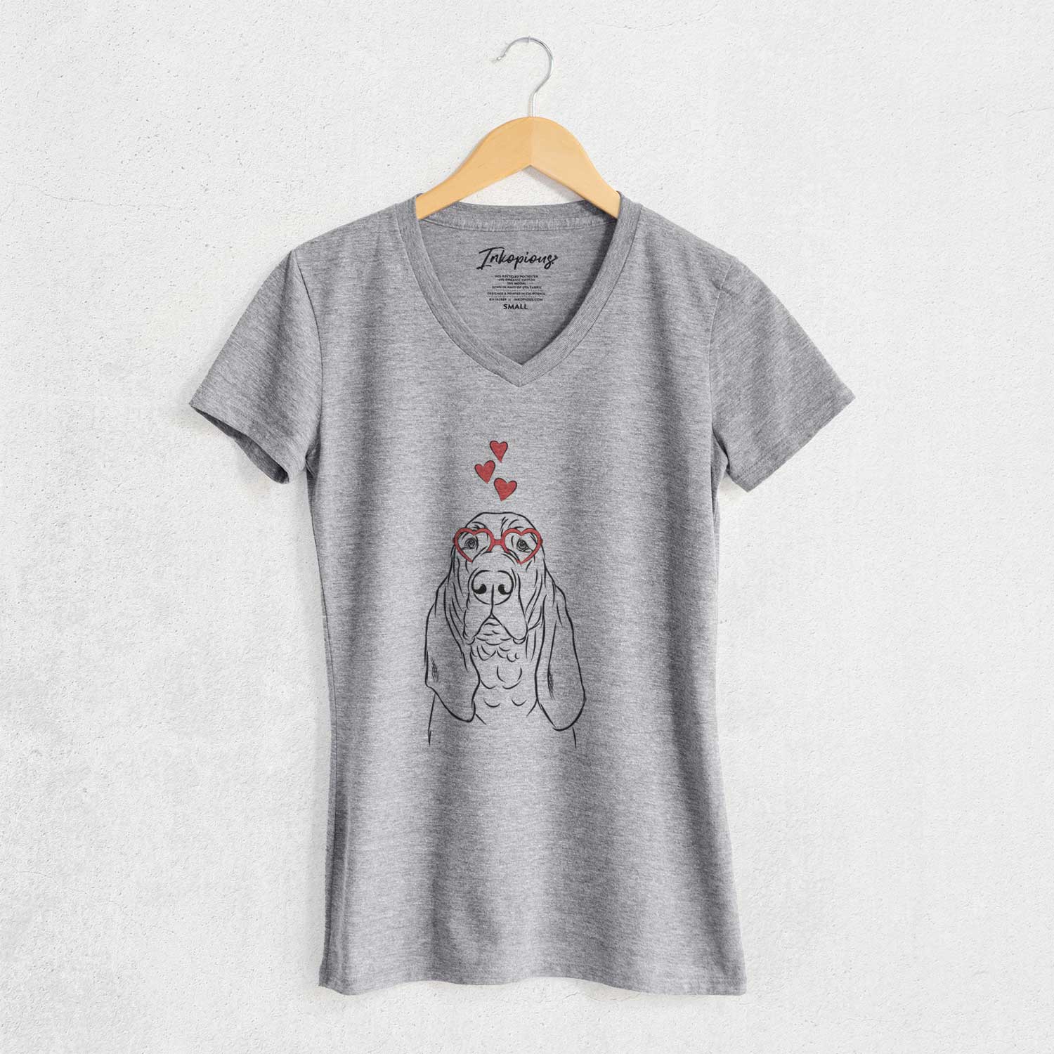 Valentine Baron the Bloodhound - Women's V-neck Shirt