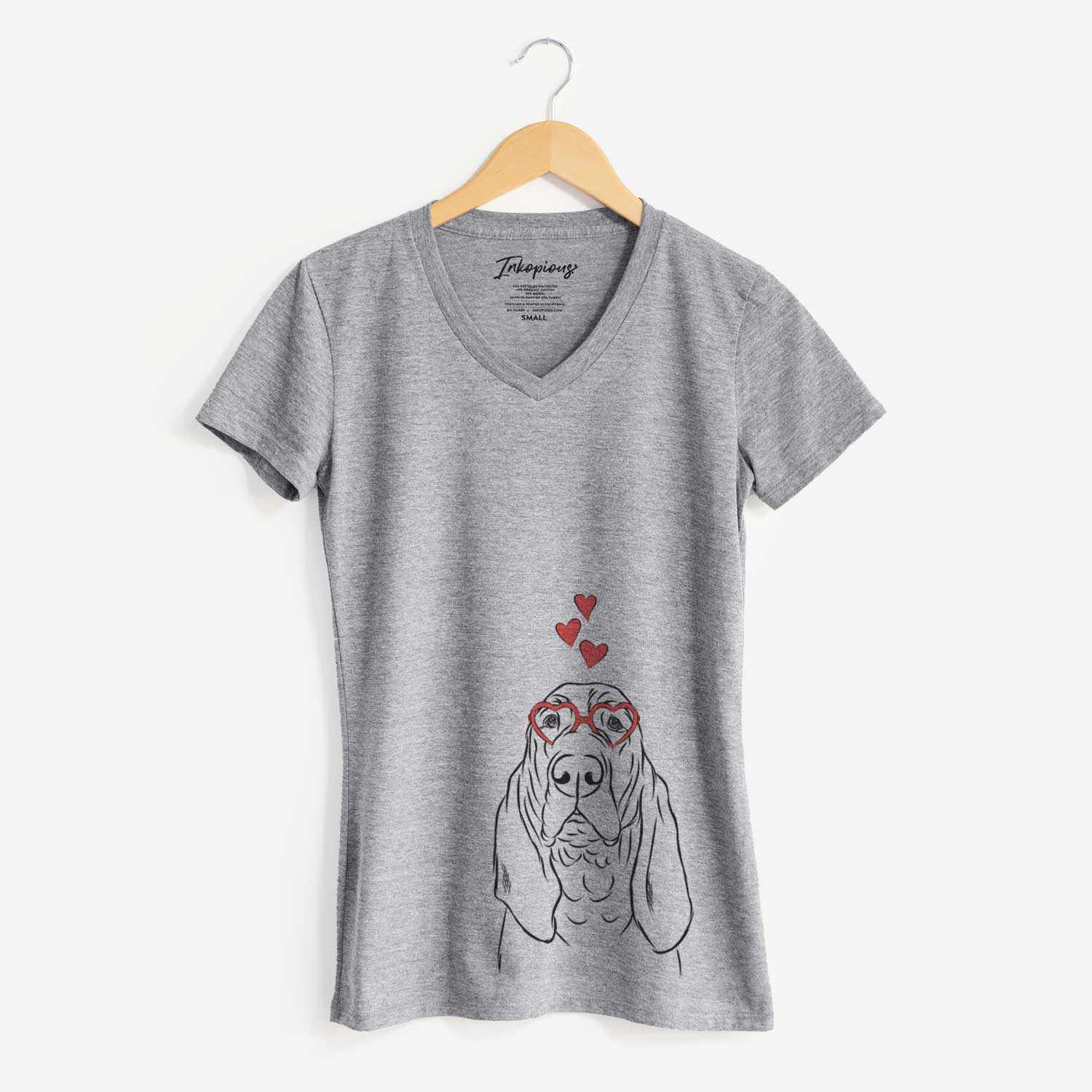 Valentine Baron the Bloodhound - Women's V-neck Shirt