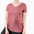 Valentine Baron the Bloodhound - Women's V-neck Shirt