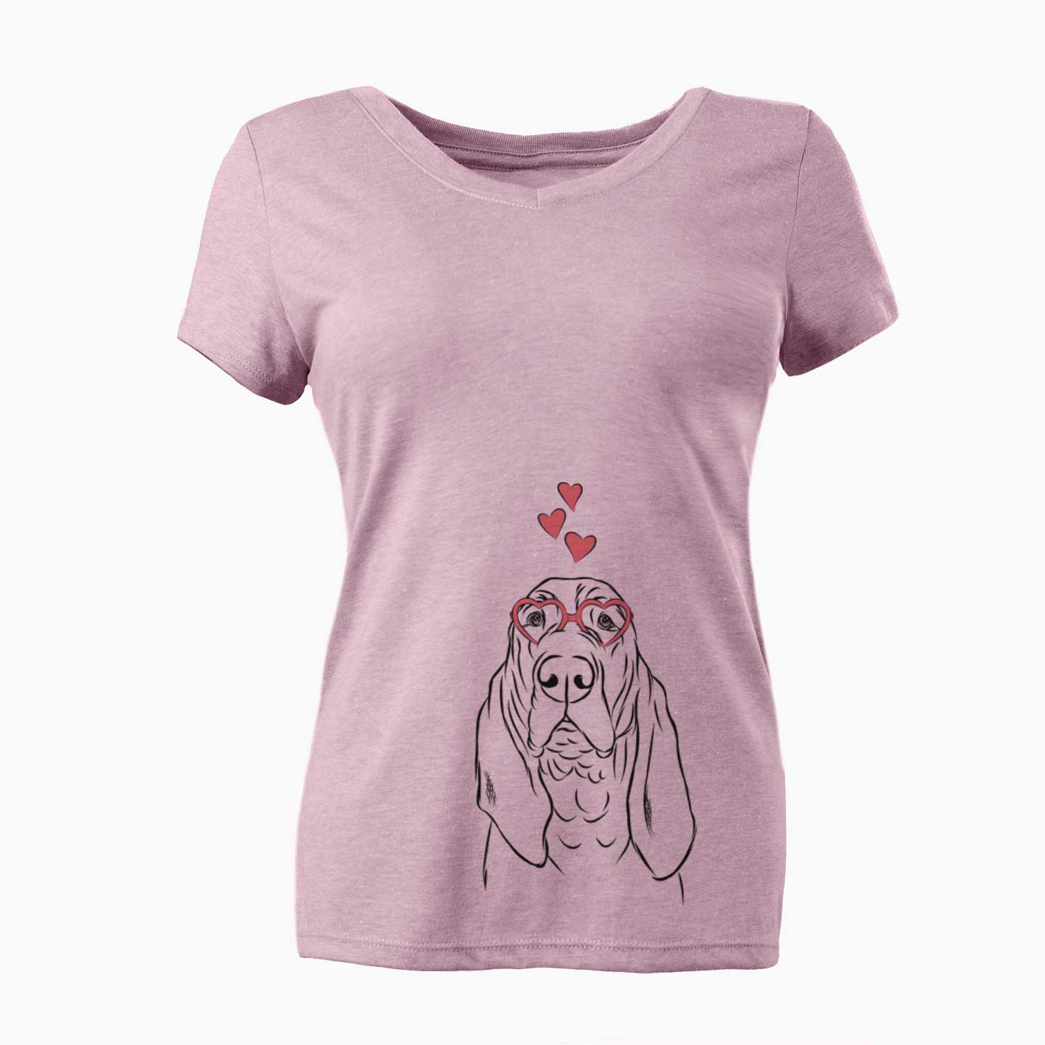 Valentine Baron the Bloodhound - Women's V-neck Shirt