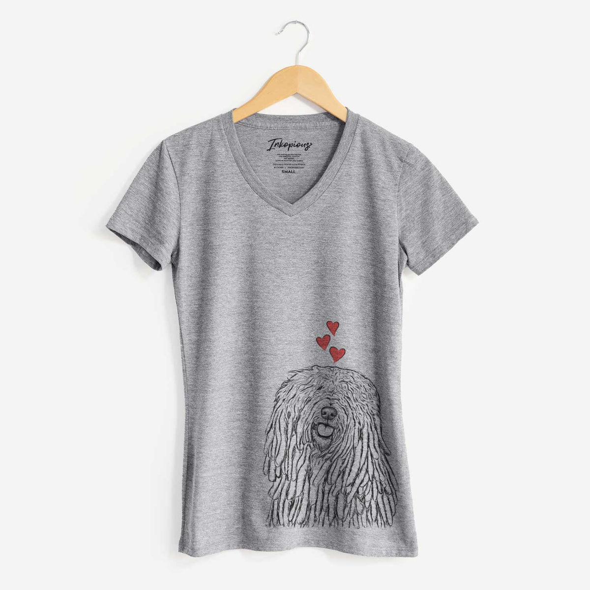 Valentine Barry the Komondor - Women's V-neck Shirt