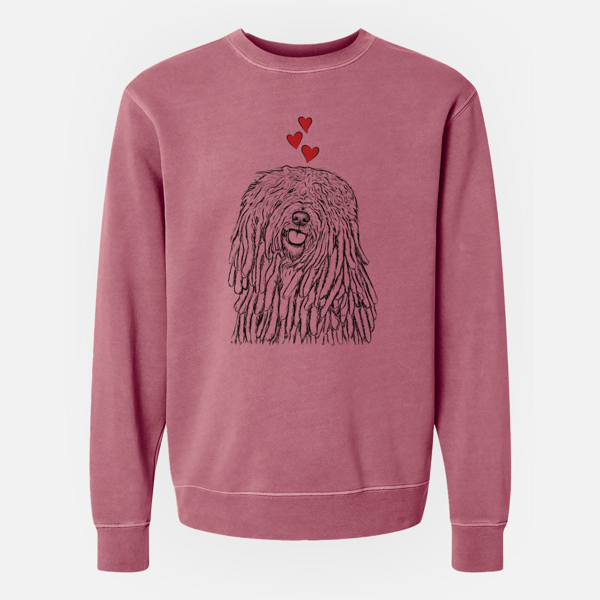 Valentine Barry the Komondor - Unisex Pigment Dyed Crew Sweatshirt