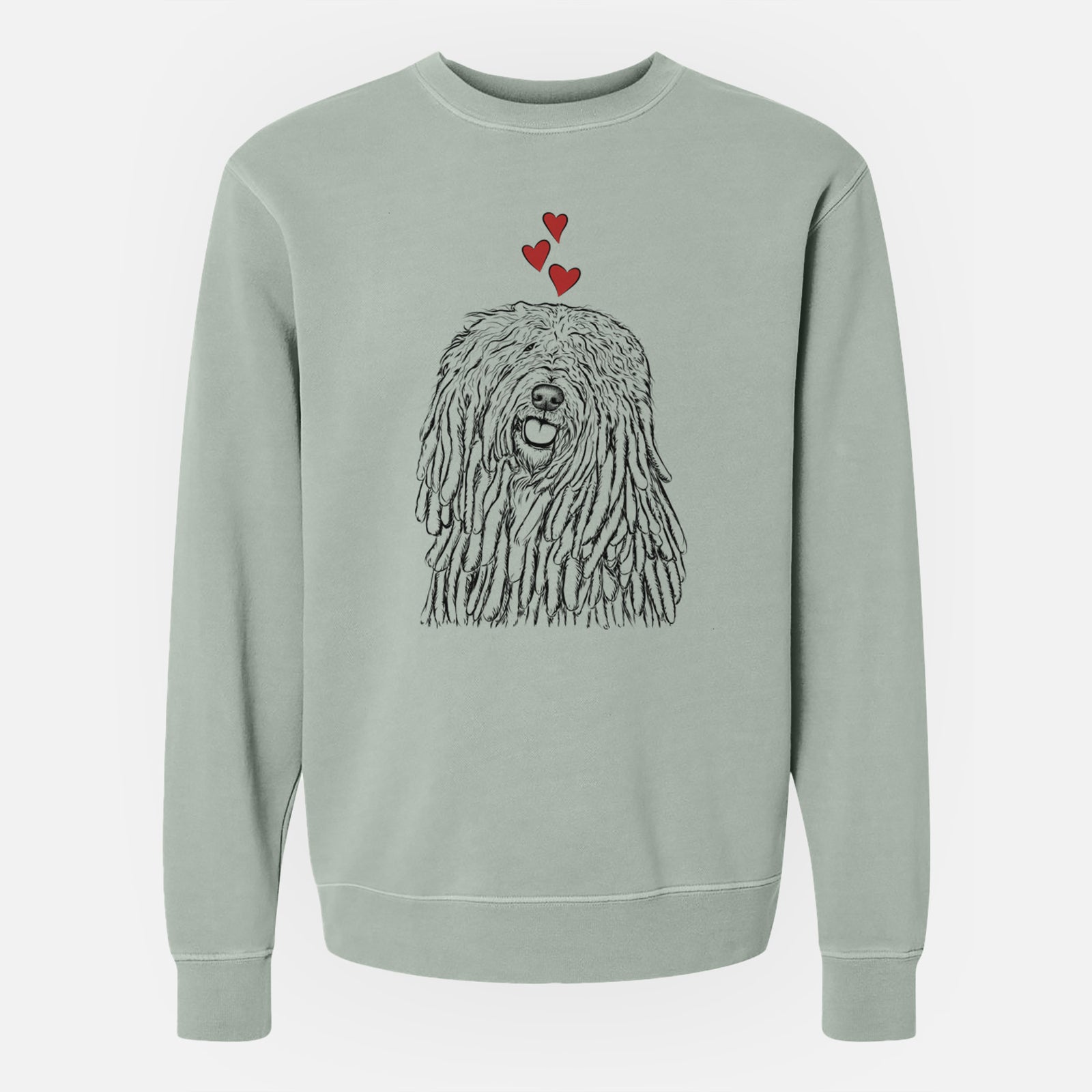 Valentine Barry the Komondor - Unisex Pigment Dyed Crew Sweatshirt