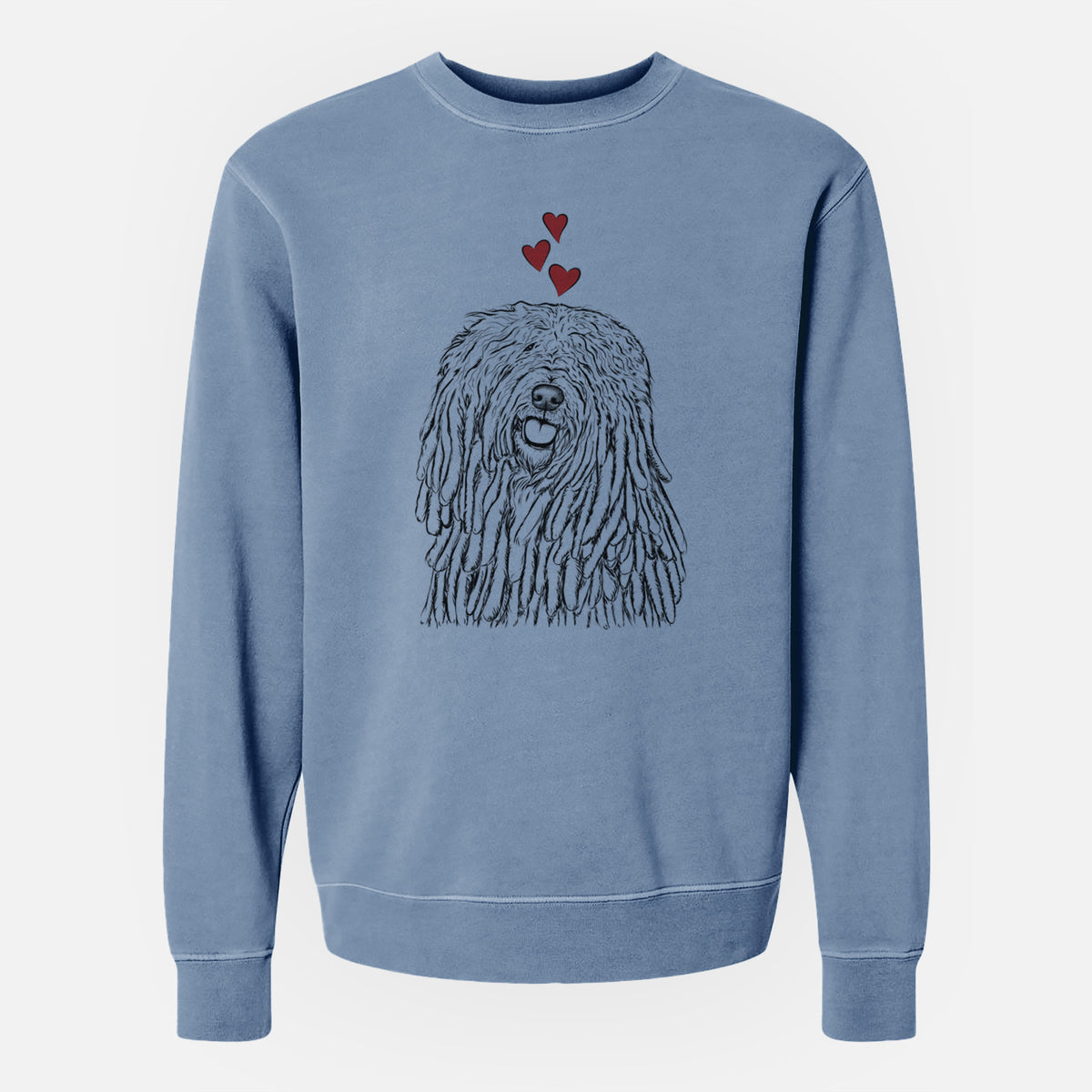 Valentine Barry the Komondor - Unisex Pigment Dyed Crew Sweatshirt