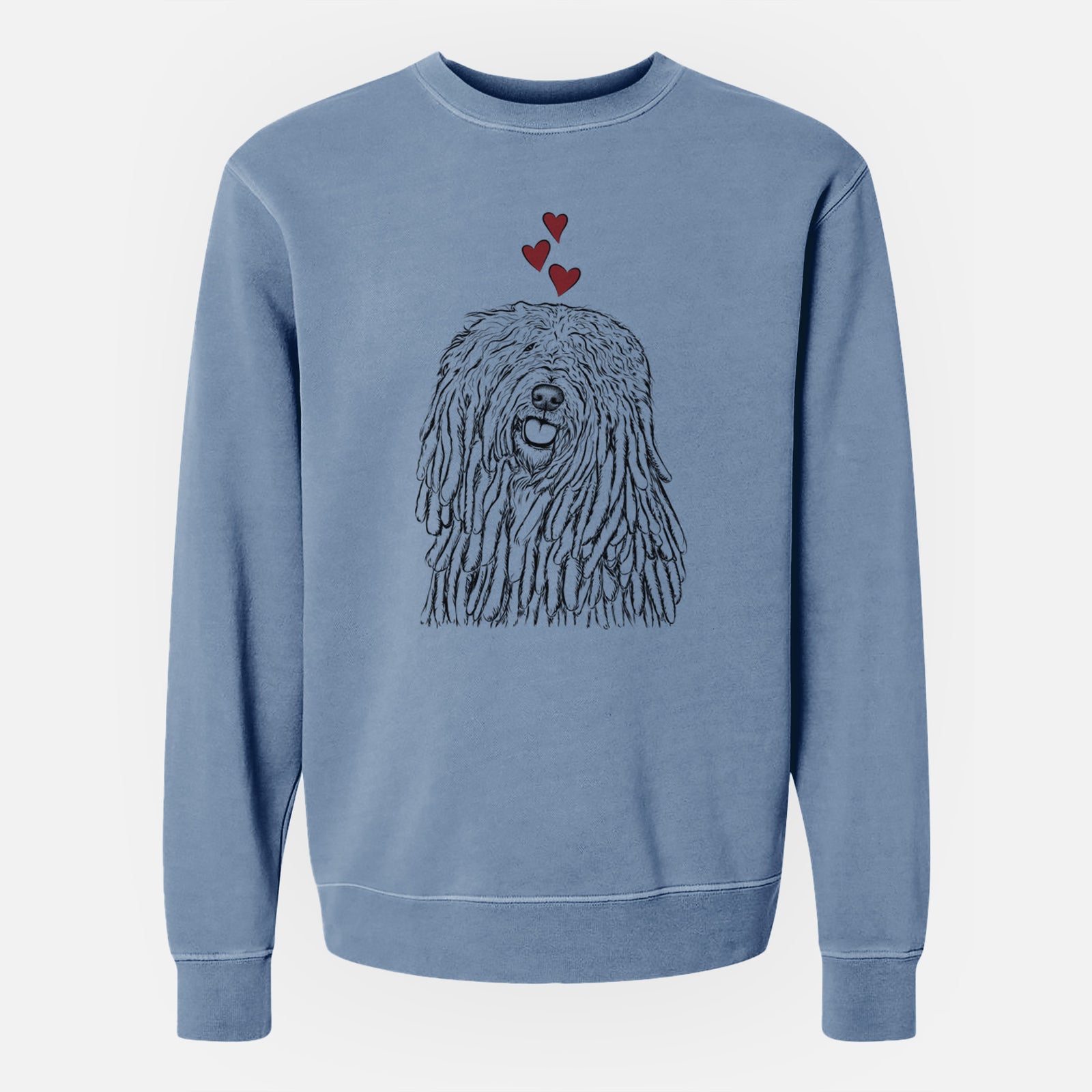 Valentine Barry the Komondor - Unisex Pigment Dyed Crew Sweatshirt