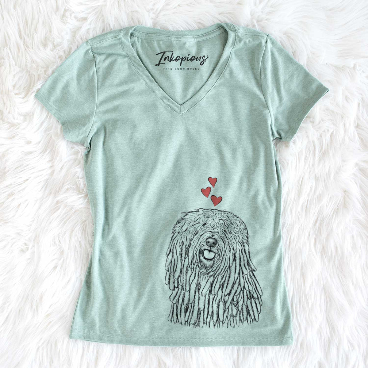 Valentine Barry the Komondor - Women's V-neck Shirt