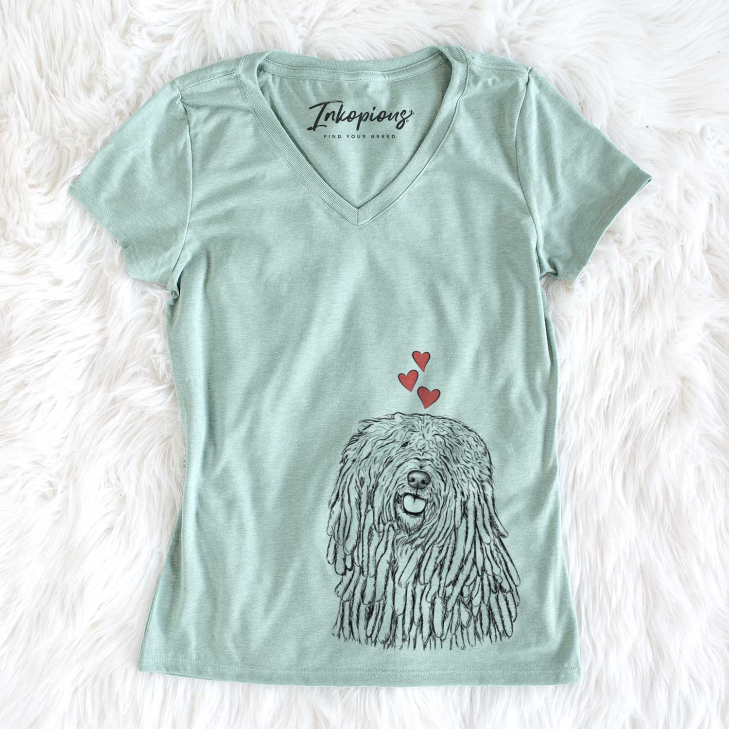 Valentine Barry the Komondor - Women's V-neck Shirt