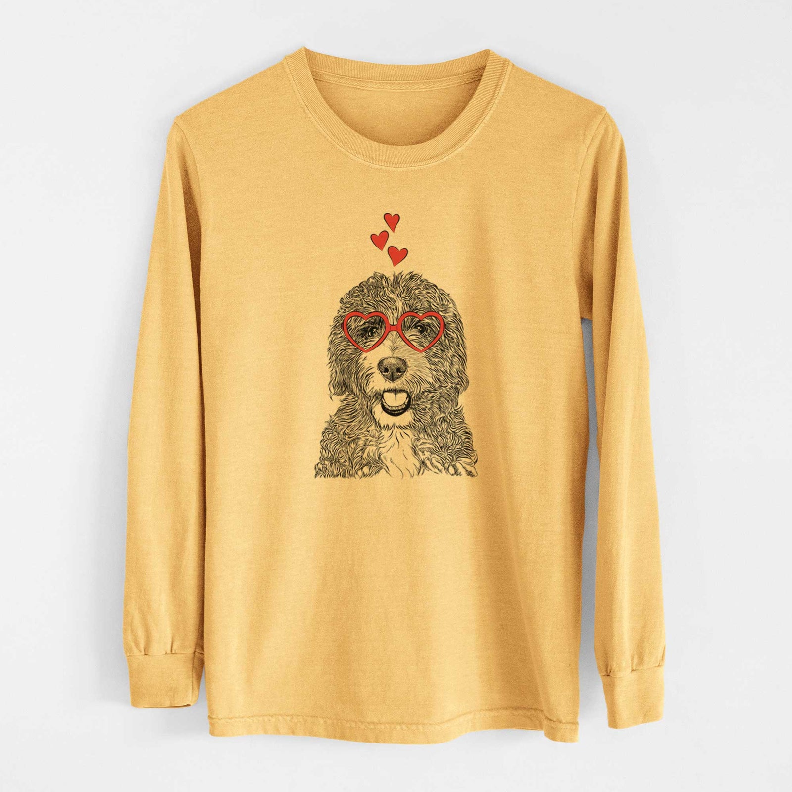 Valentine Bash the Bernedoodle - Heavyweight 100% Cotton Long Sleeve